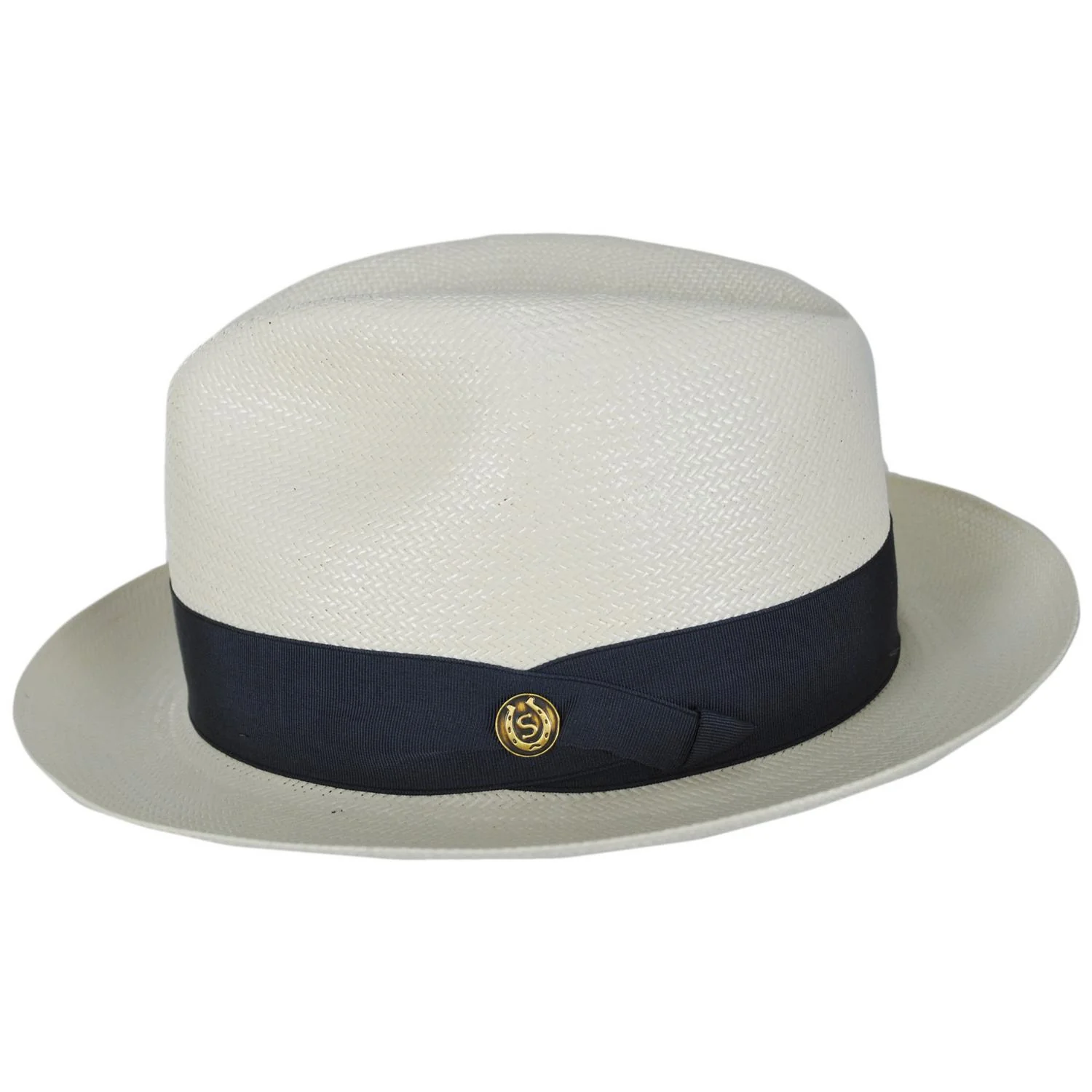 14 Center Pinch Shantung Straw Fedora Hat - Image 3