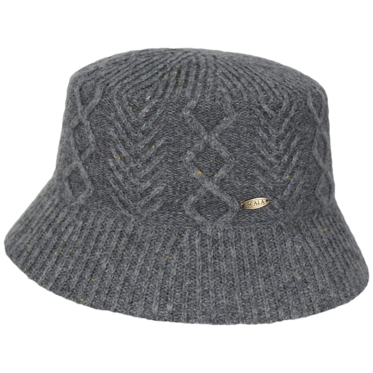 Aran Cable Knit Wool Blend Bucket Hat - Image 3