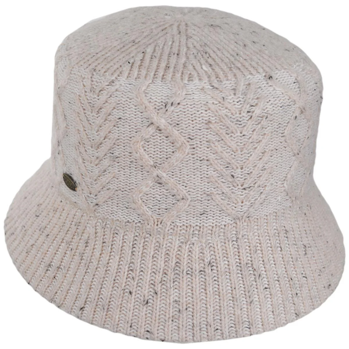 Aran Cable Knit Wool Blend Bucket Hat - Image 5