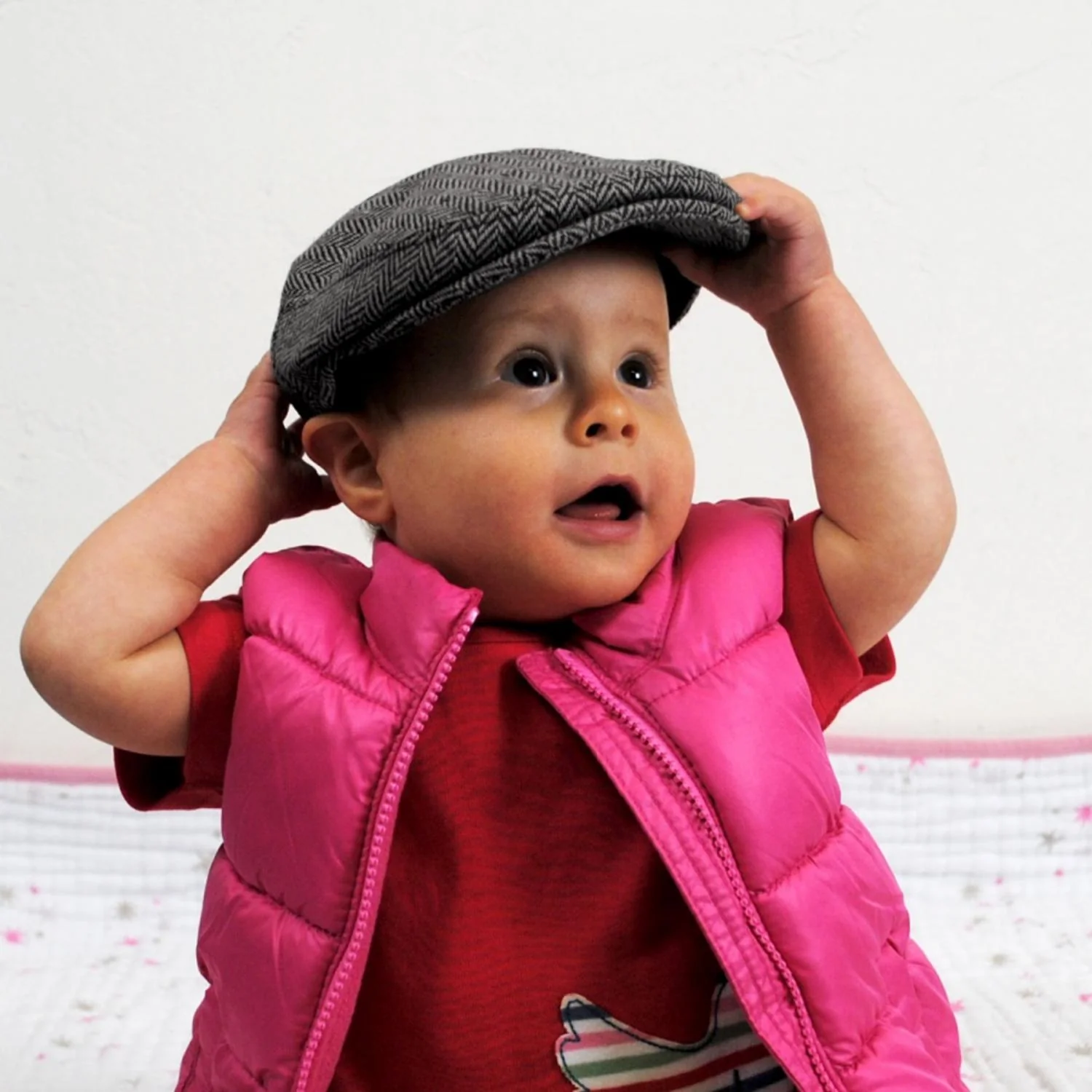 Baby Herringbone Wool Blend Ivy Cap - Image 13