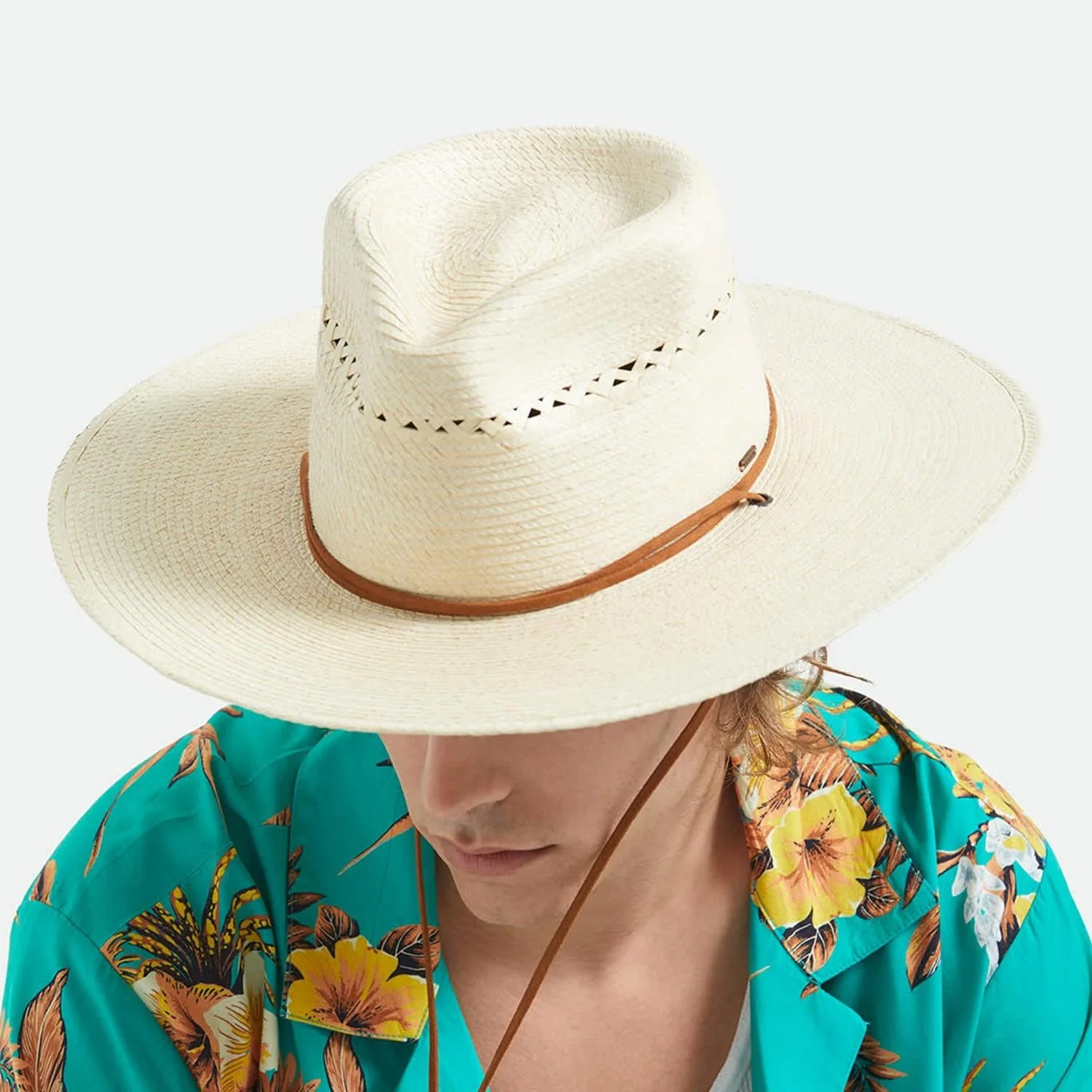 Beck Palm Straw Rancher Fedora Hat - Image 2