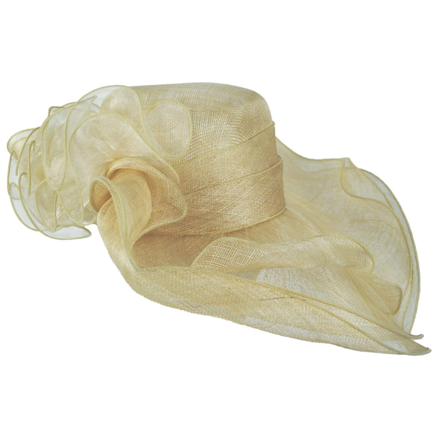 Belle Ruffled Sinamay Straw Dress Hat
