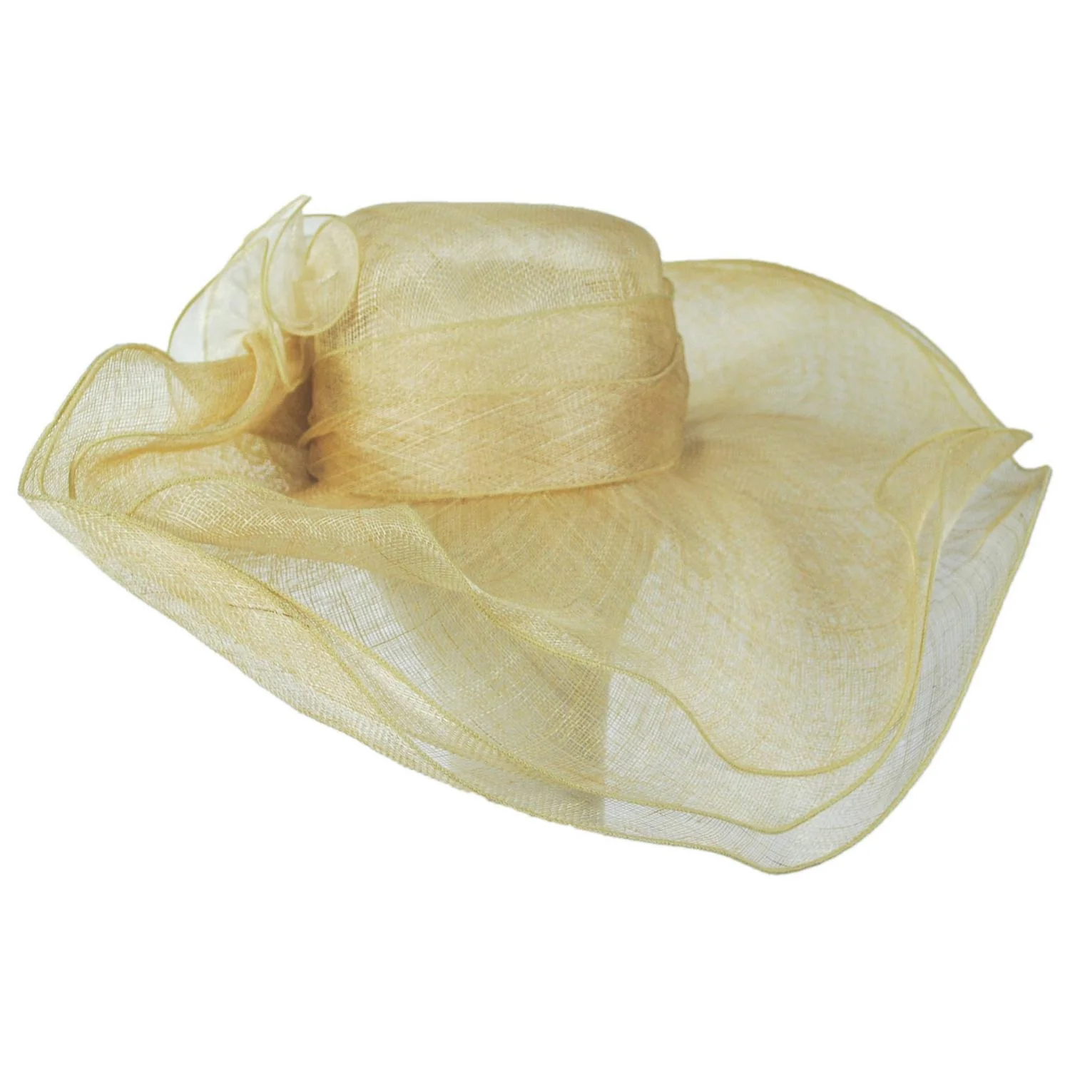 Belle Ruffled Sinamay Straw Dress Hat - Image 2