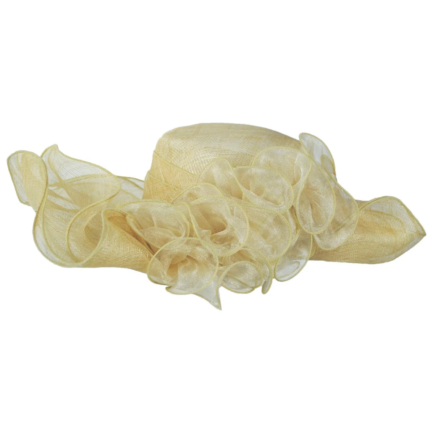Belle Ruffled Sinamay Straw Dress Hat - Image 3