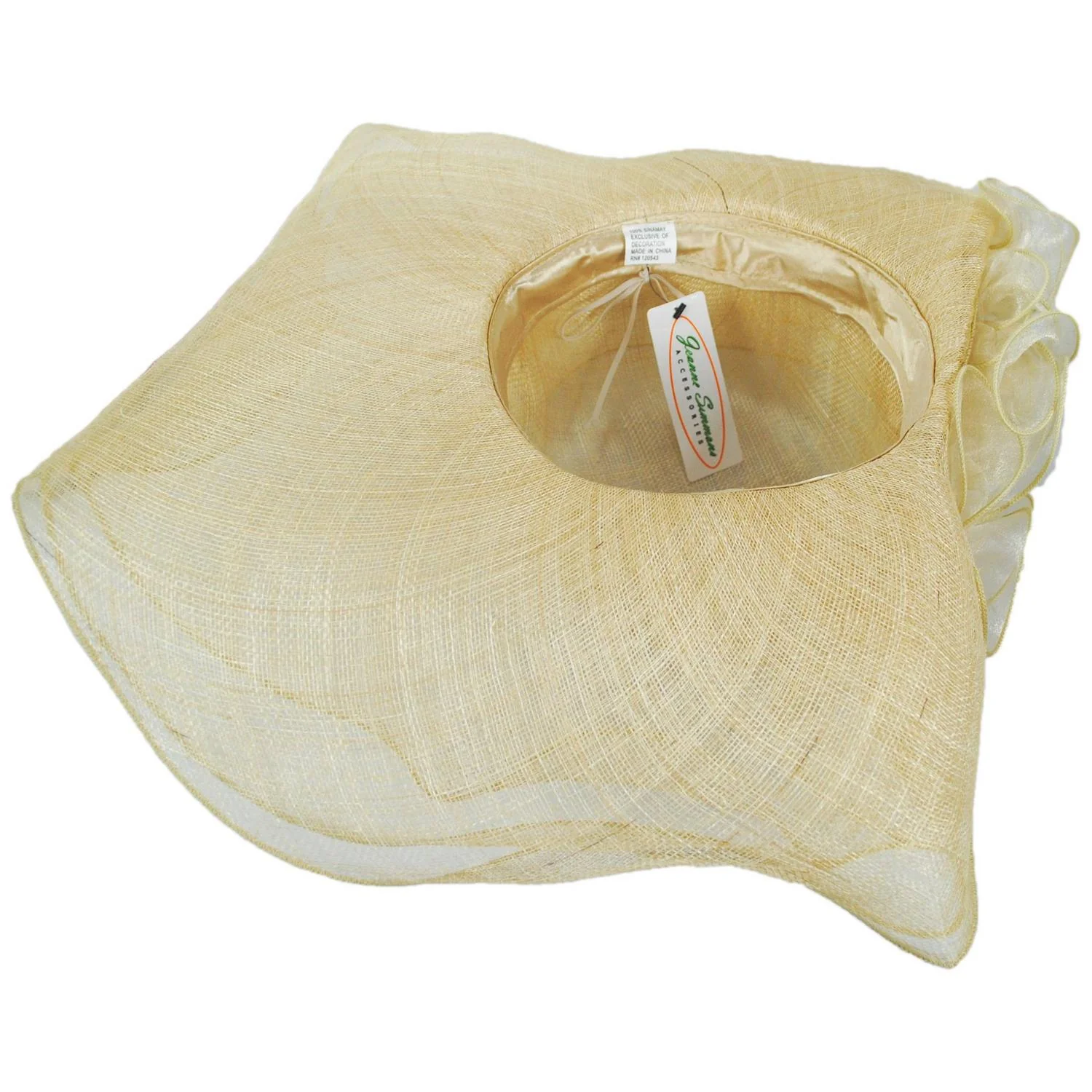 Belle Ruffled Sinamay Straw Dress Hat - Image 4