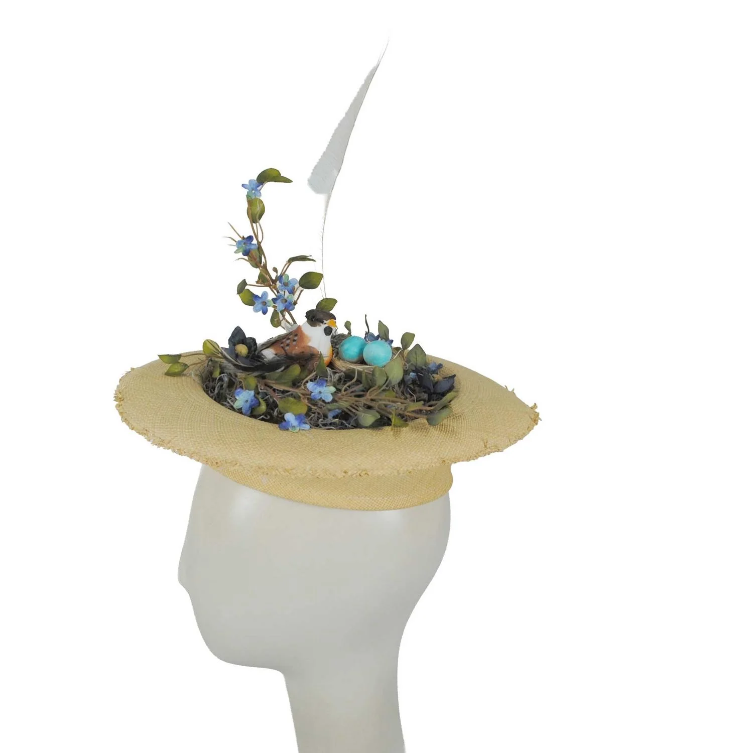 Bird's Nest Panama Straw Fascinator Dress Hat - Image 3