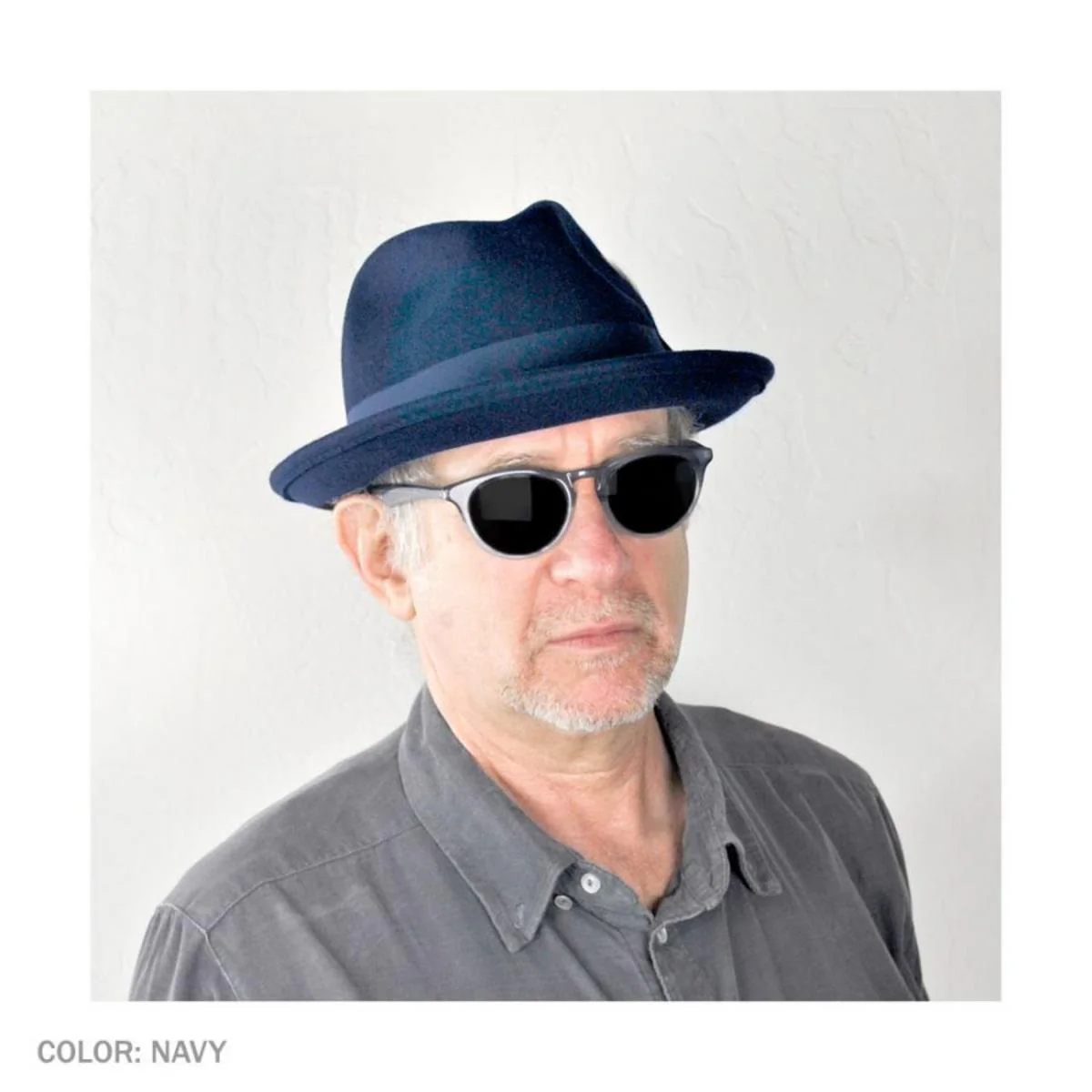 Blues Crushable Wool Felt Trilby Fedora Hat - Image 20