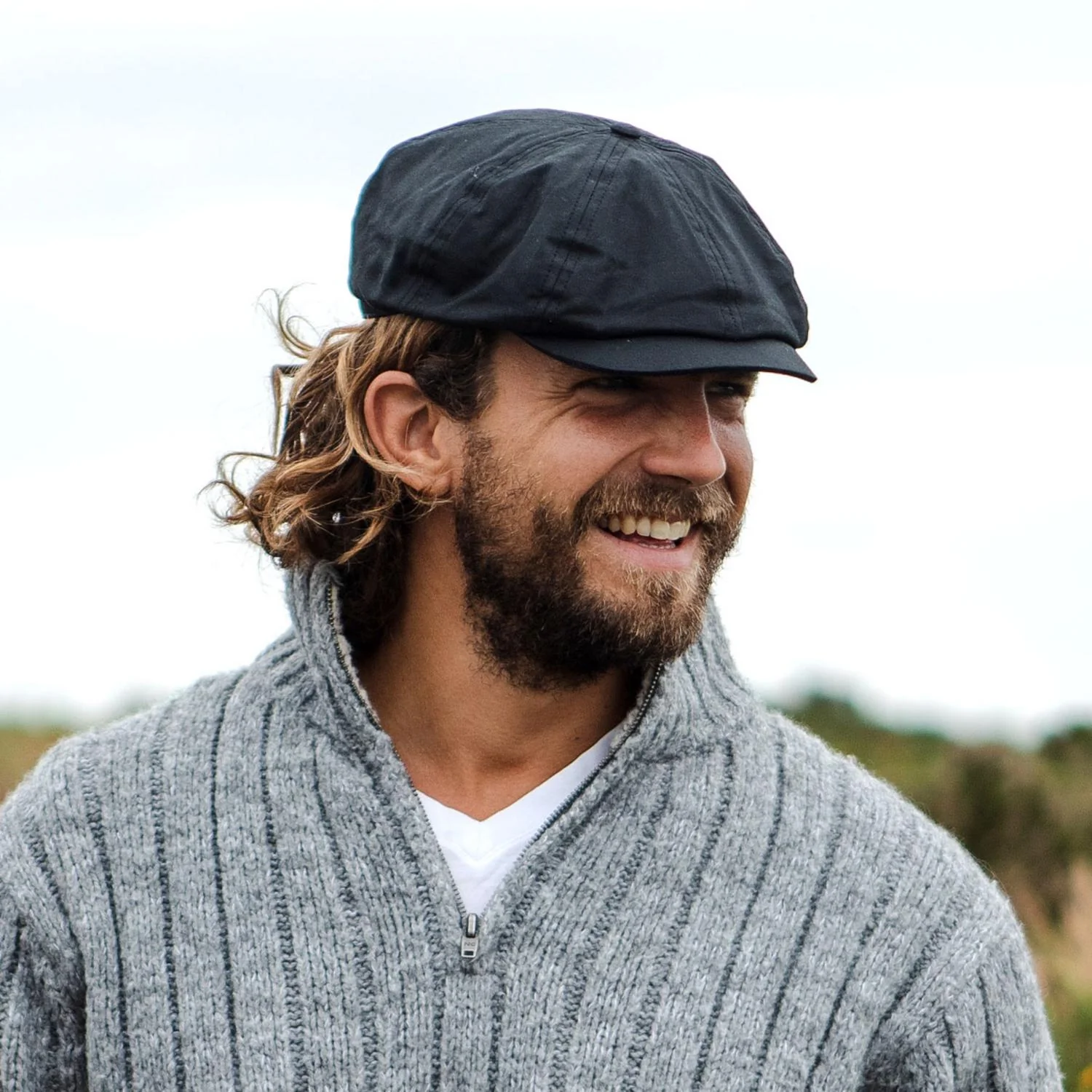 British Millerain Wax Cotton Newsboy Cap - Image 2