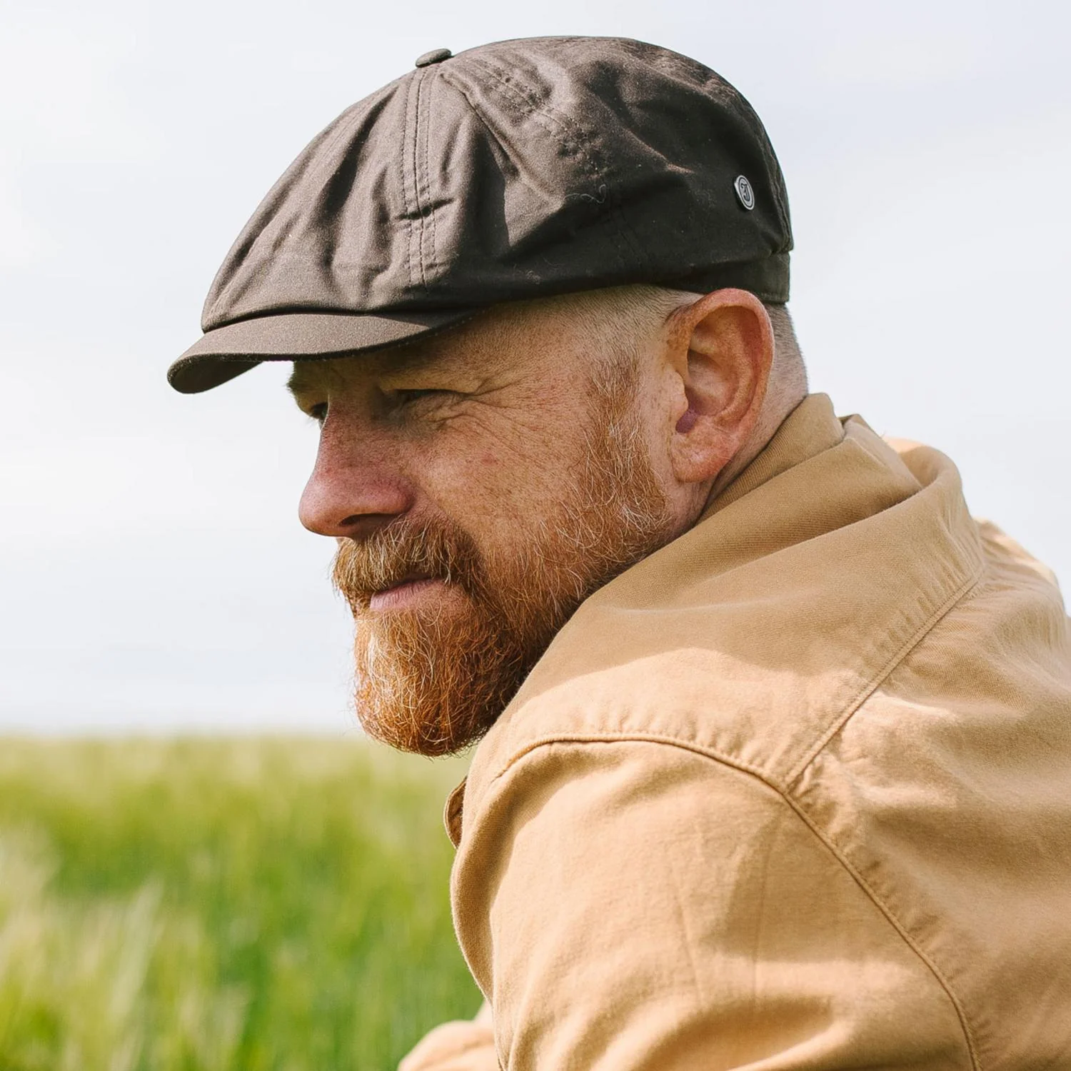 British Millerain Wax Cotton Newsboy Cap - Image 7