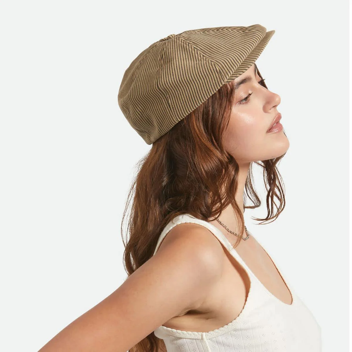 Brood Cotton Stripe Newsboy Cap - Image 3