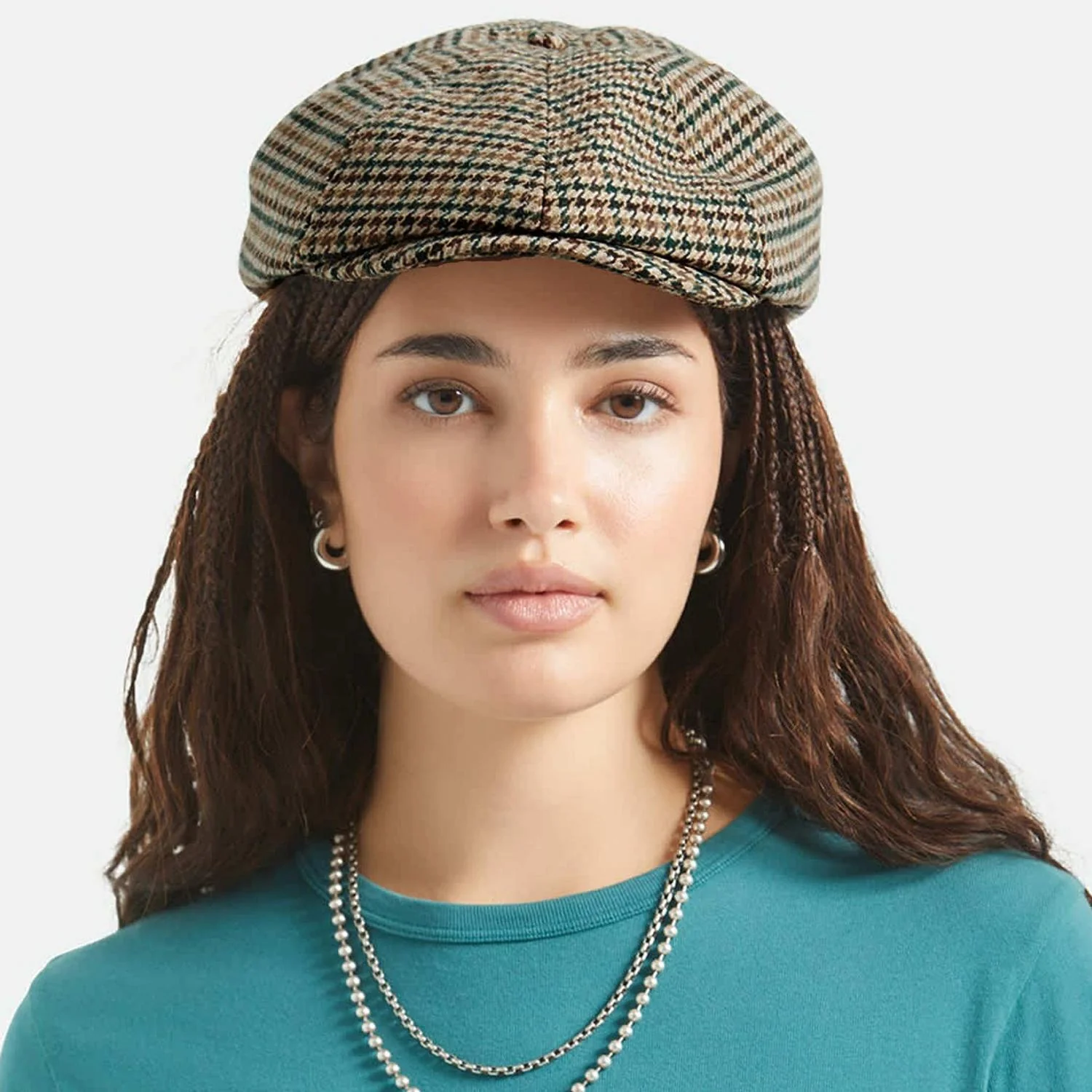 Brood Wool Houndstooth Newsboy Cap - Image 3