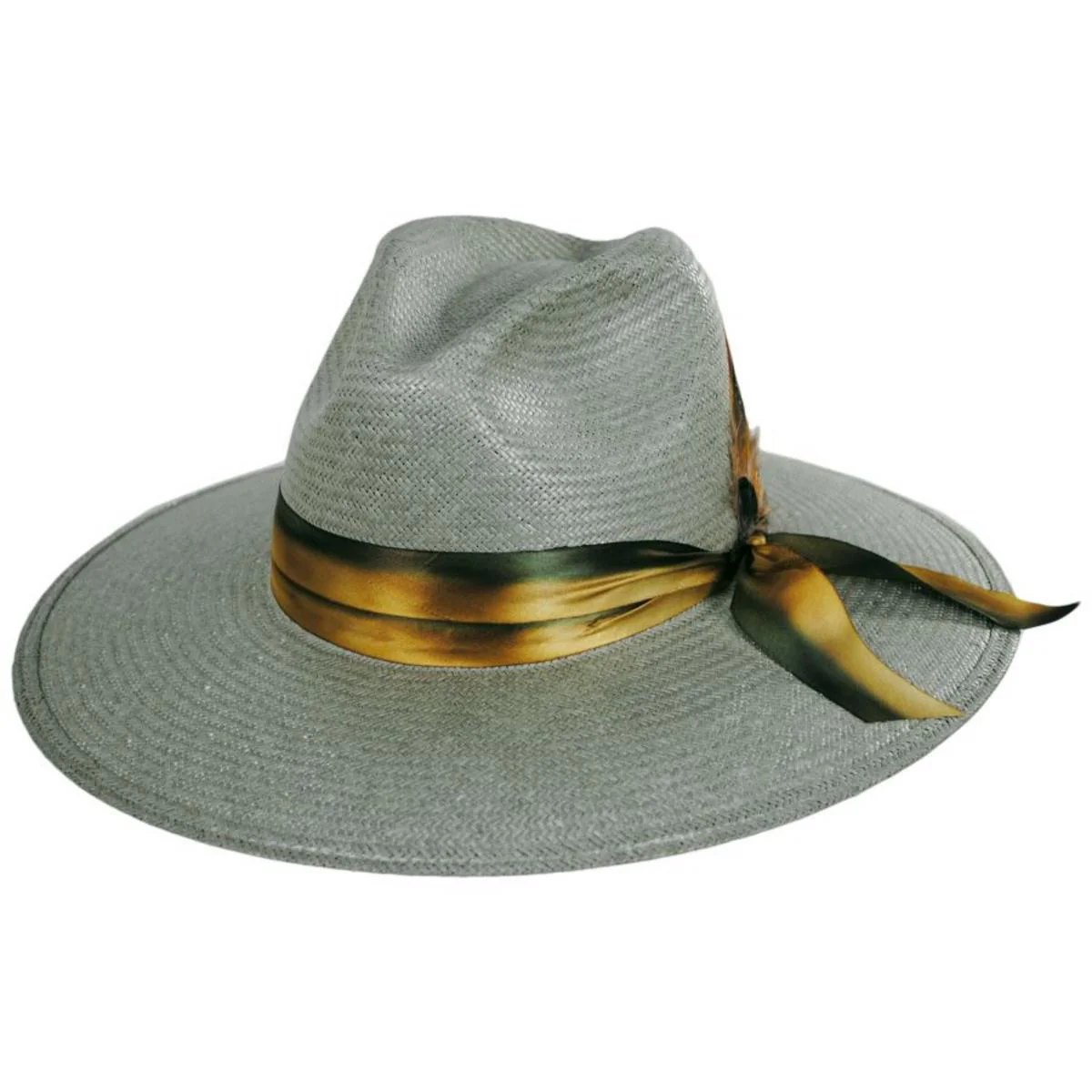 Caelus Shantung Straw Wide Brim Fedora Hat