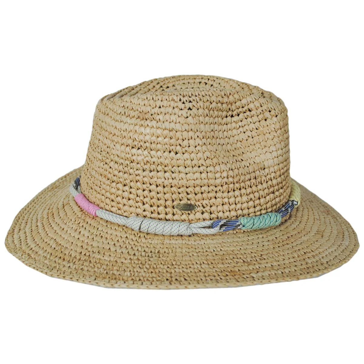 Calla Crochet Raffia Straw Safari Fedora Hat - Image 3