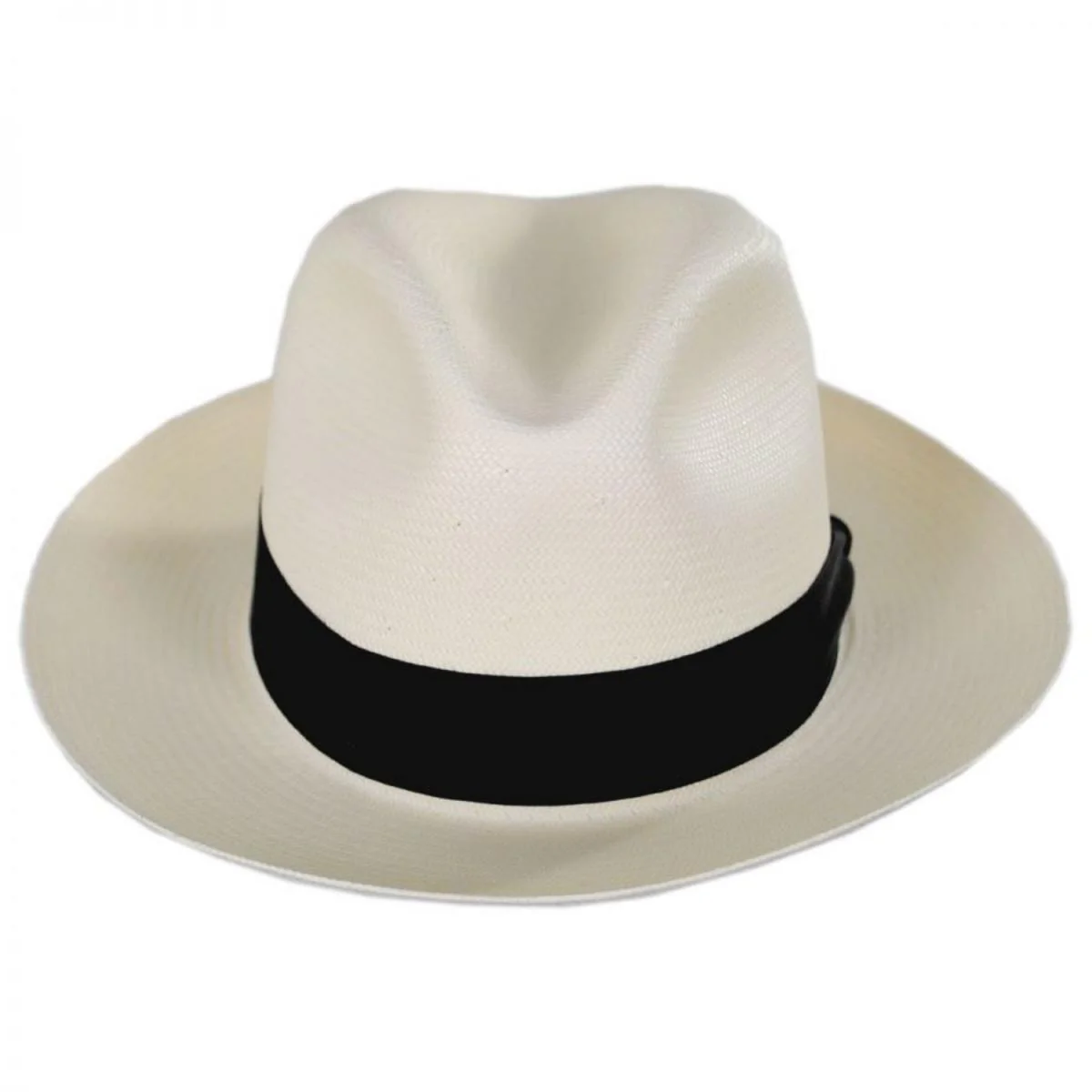 Center Pinch Shantung Straw Fedora Hat - Image 3