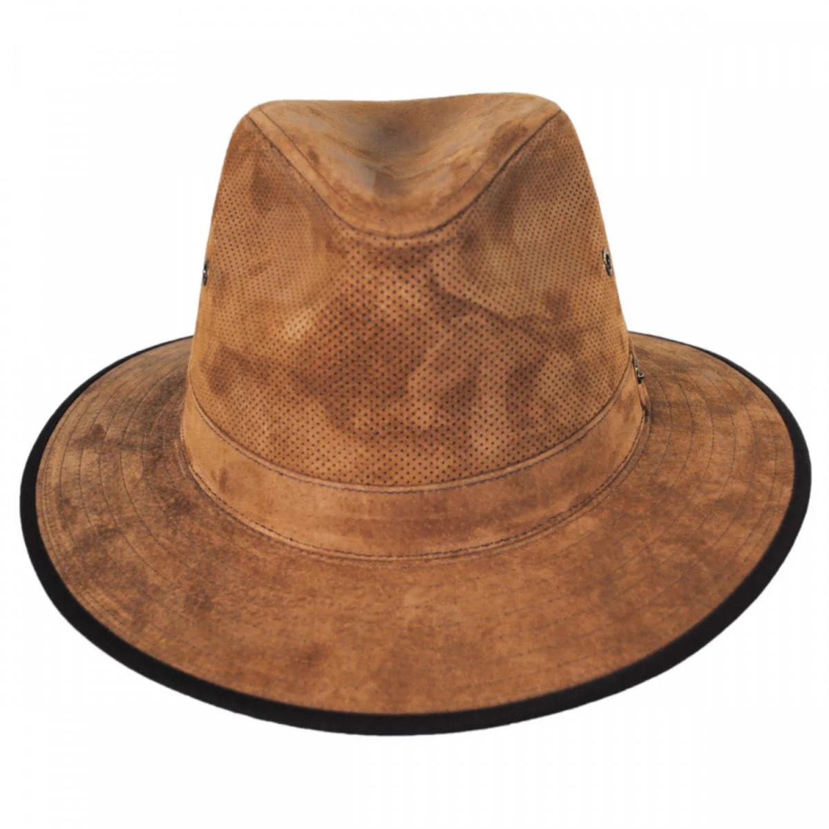 Chelan Suede Leather Safari Fedora Hat - Image 2