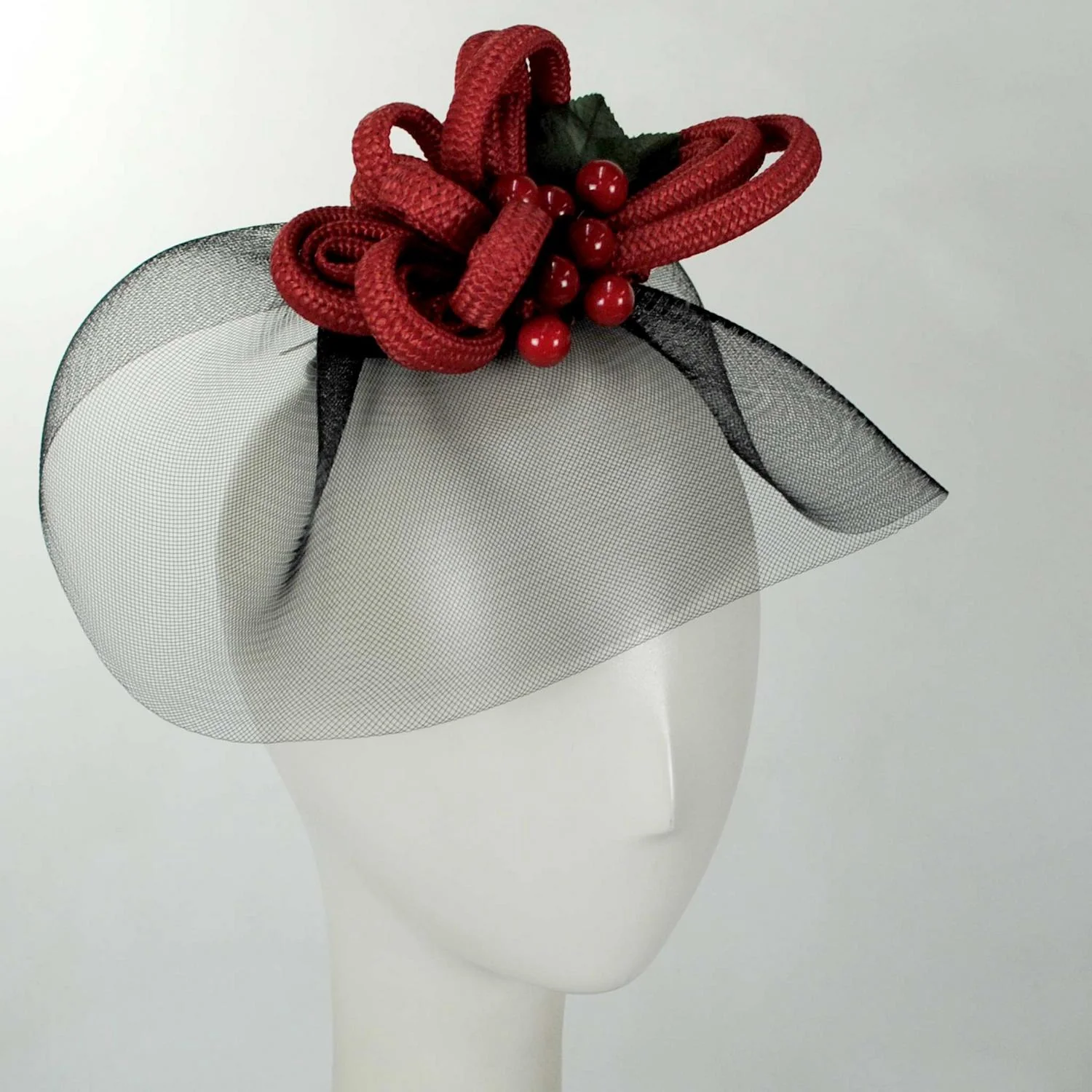 Cherries Jubilee Fascinator Hat - Image 3