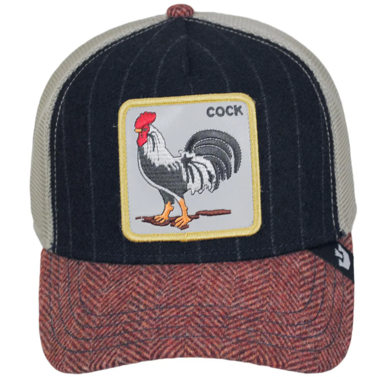 Cock British Plaid Mesh Trucker Snapback Baseball Cap - Image 2