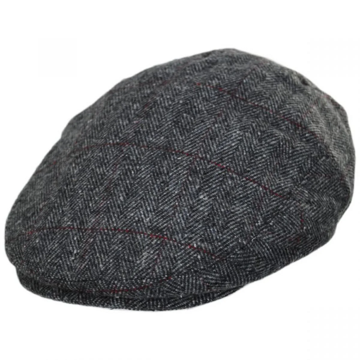 Cosmo Herringbone Plaid Wool Blend Ivy Cap
