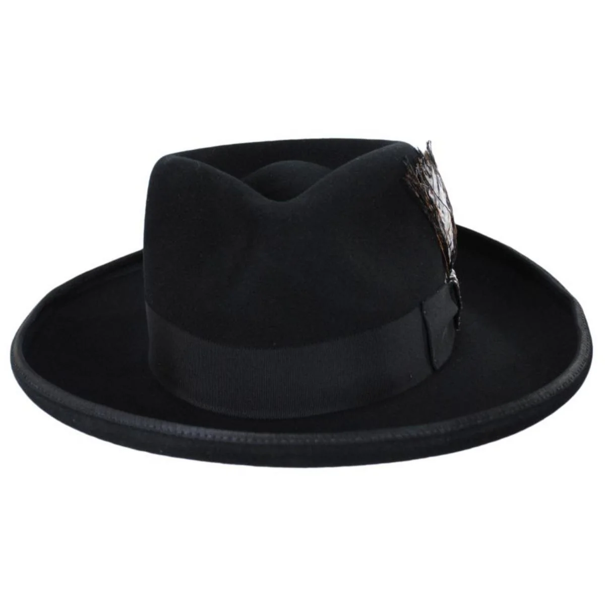 Cote Pencil Curl Brim Wool Felt Fedora Hat - Image 2