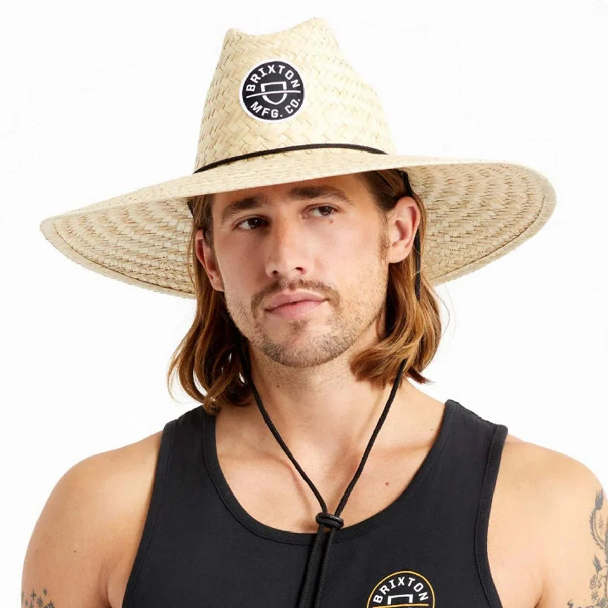 Crest Palm Leaf Straw Lifeguard Hat - Image 2