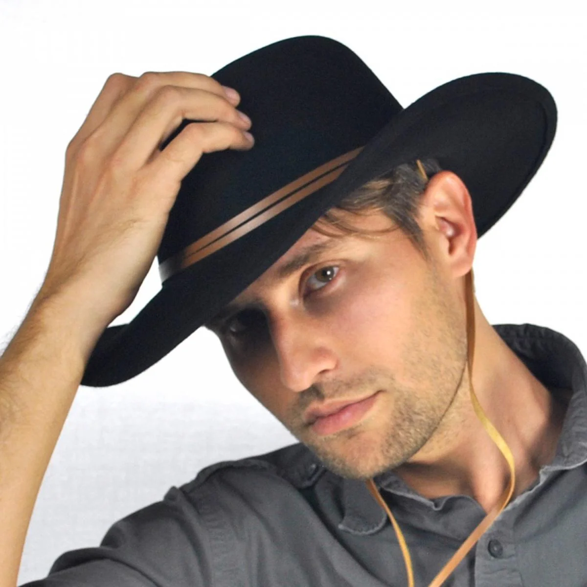 Crushable Wool Felt Chincord Outback Hat - Image 2