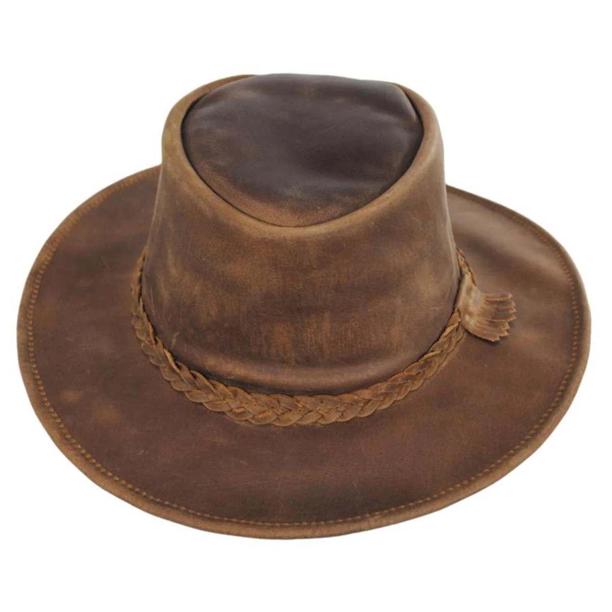 Crusher Leather Outback Hat - Copper - Image 4
