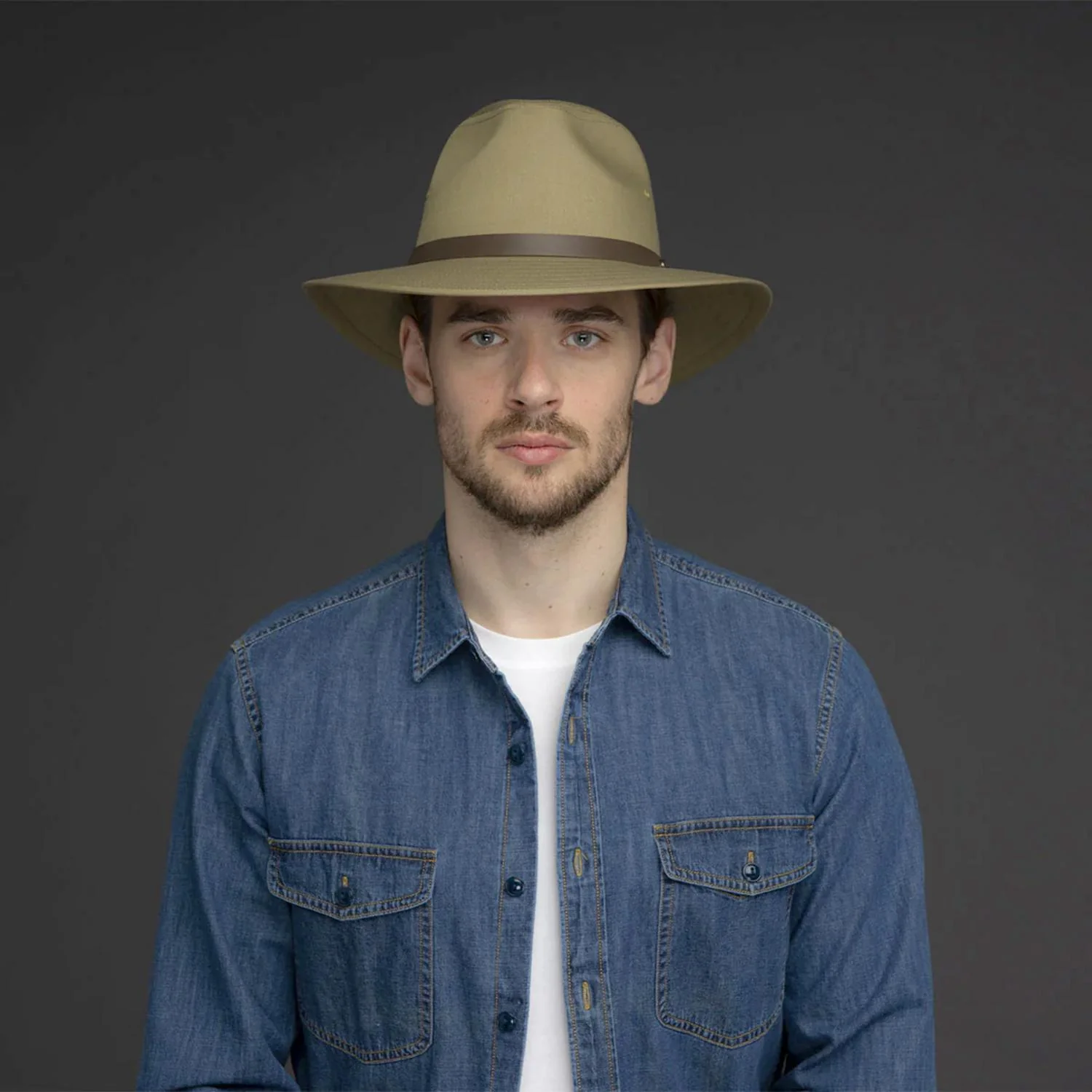 Dalton Cotton Blend Rain Safari Fedora Hat - Image 9