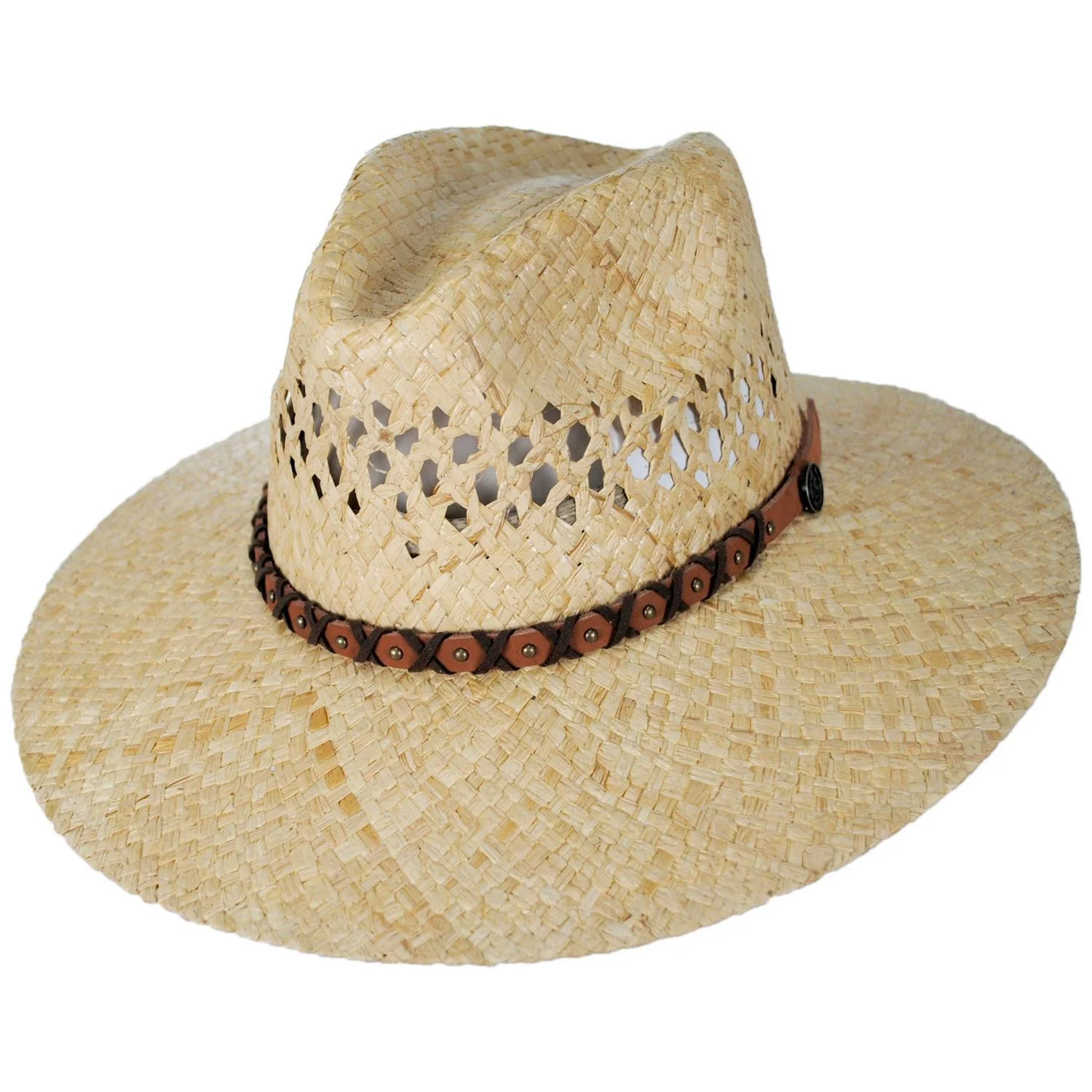 Danbury Palm Straw Safari Fedora Hat