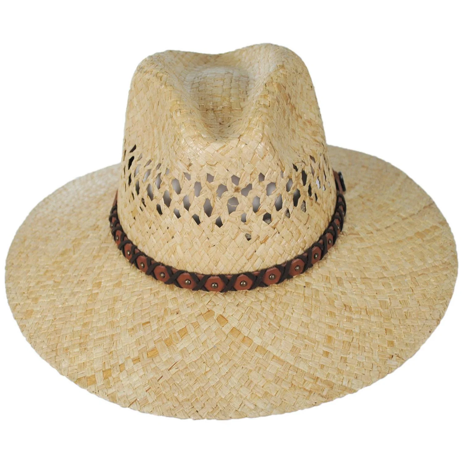 Danbury Palm Straw Safari Fedora Hat - Image 2