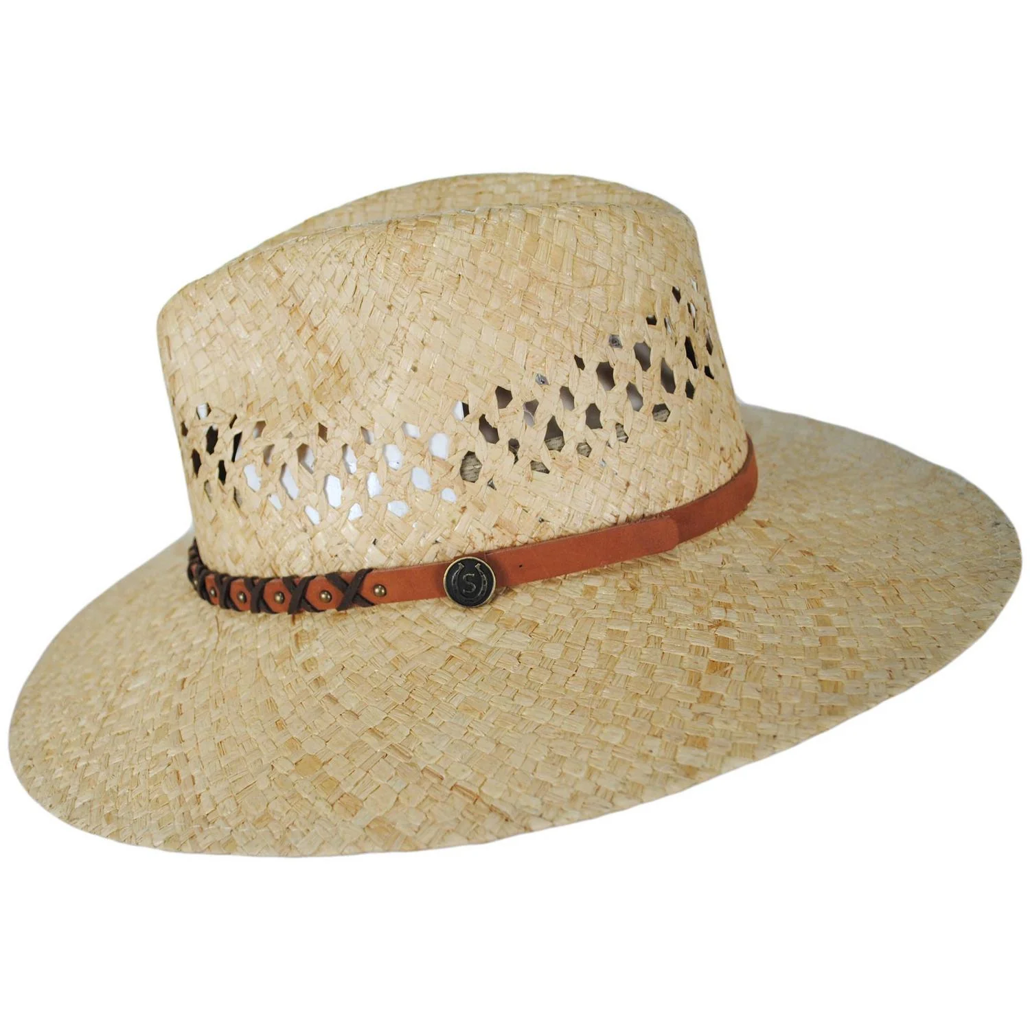 Danbury Palm Straw Safari Fedora Hat - Image 3