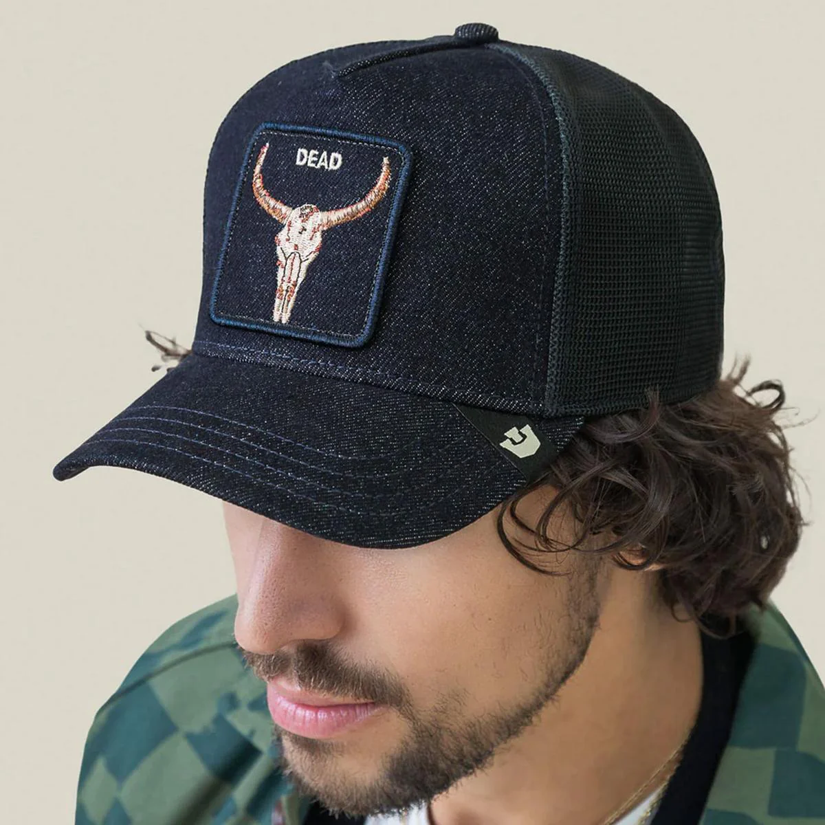 Dead Denim Mesh Trucker Snapback Baseball Cap - Image 2