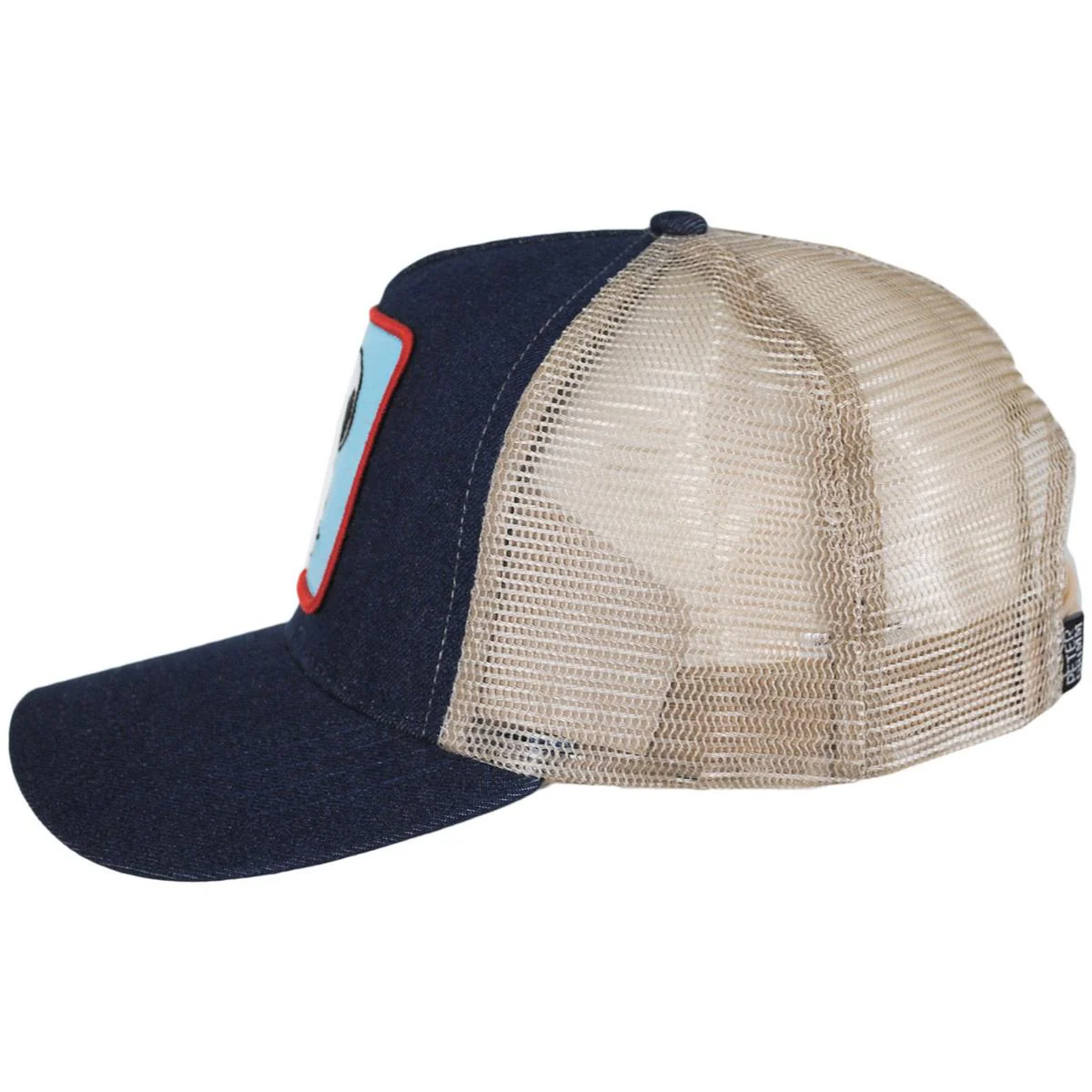 Denim Snoopy Mesh Trucker Snapback Baseball Cap - Image 3