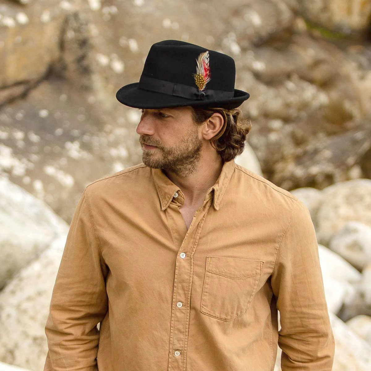 Detroit Wool Felt Trilby Fedora Hat - Image 2