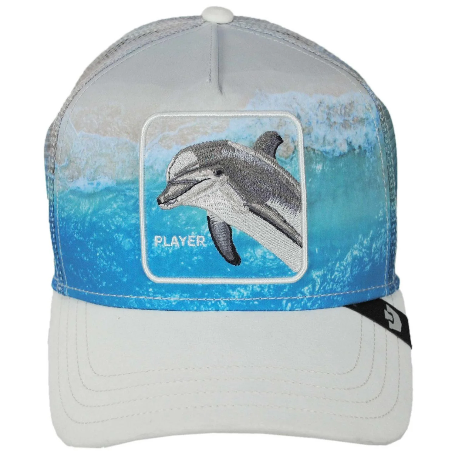 Dolphin In The Element Mesh Trucker Snapback Baseball Cap - Image 2