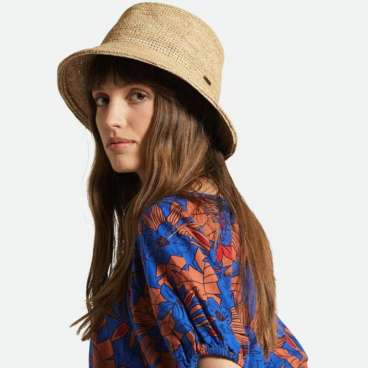 Ellee Raffia Straw Bucket Hat - Image 2