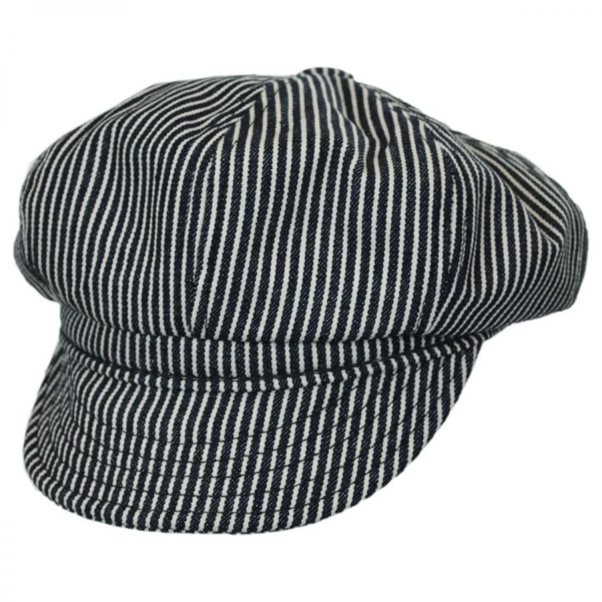 Engineer Striped Cotton Newsboy Cap