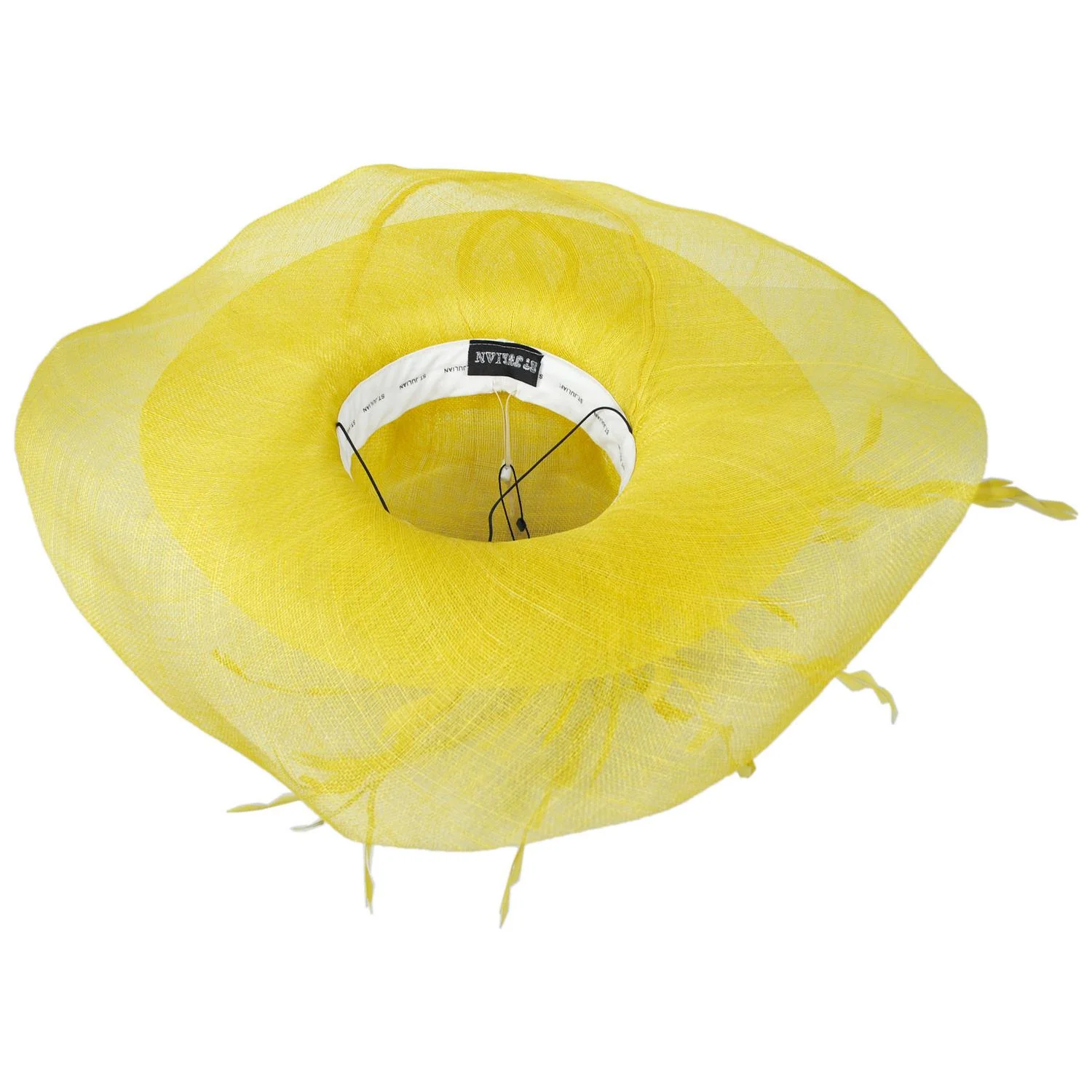 Feather Flower Sinamay Straw Boater Dress Hat - Image 4