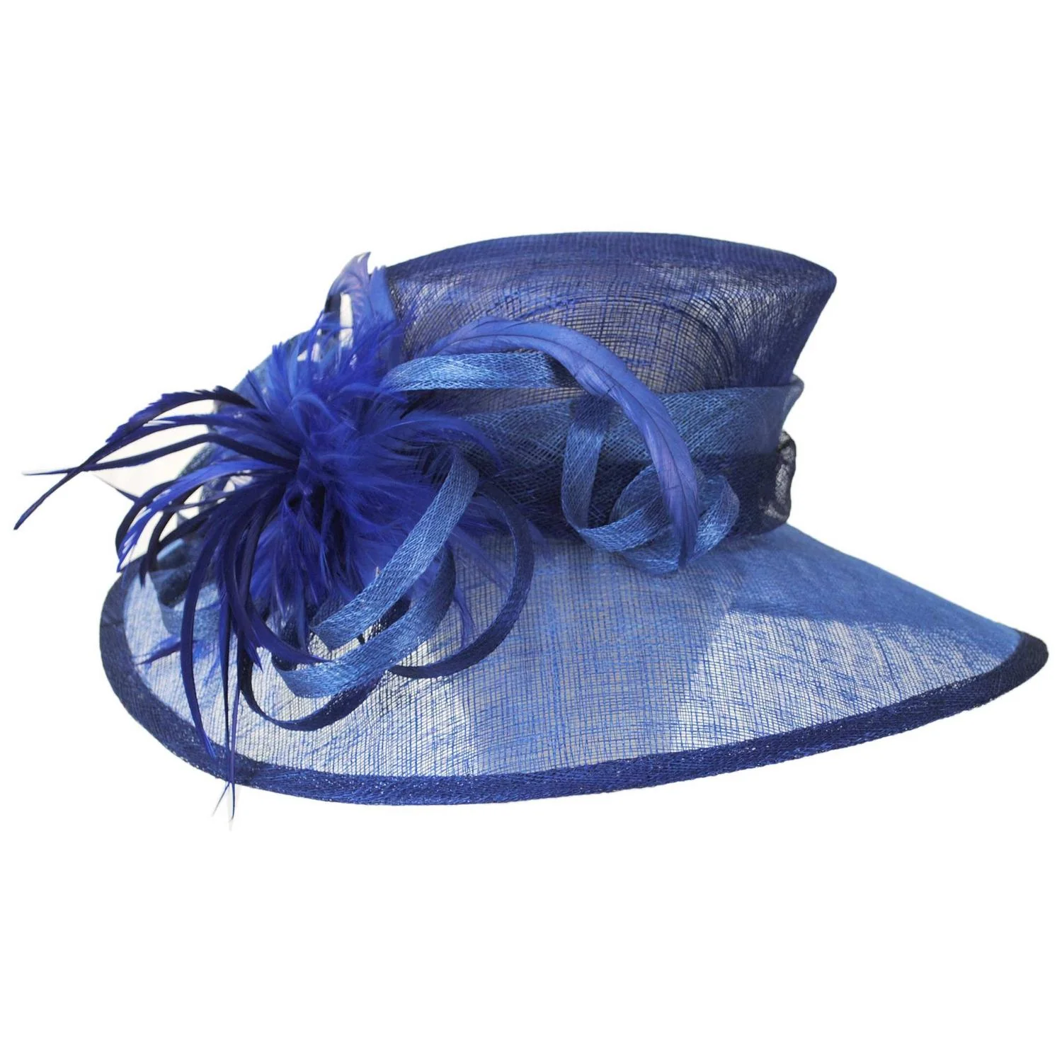 Feather Flower Sinamay Straw Downbrim Dress Hat - Image 2