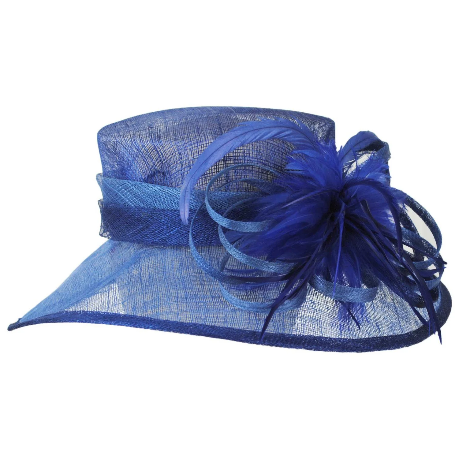 Feather Flower Sinamay Straw Downbrim Dress Hat - Image 3