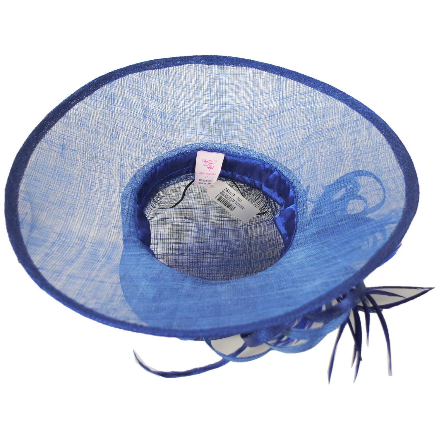 Feather Flower Sinamay Straw Downbrim Dress Hat - Image 4