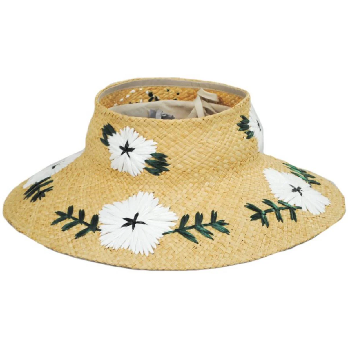 Fleur Raffia Straw Crownless Hat