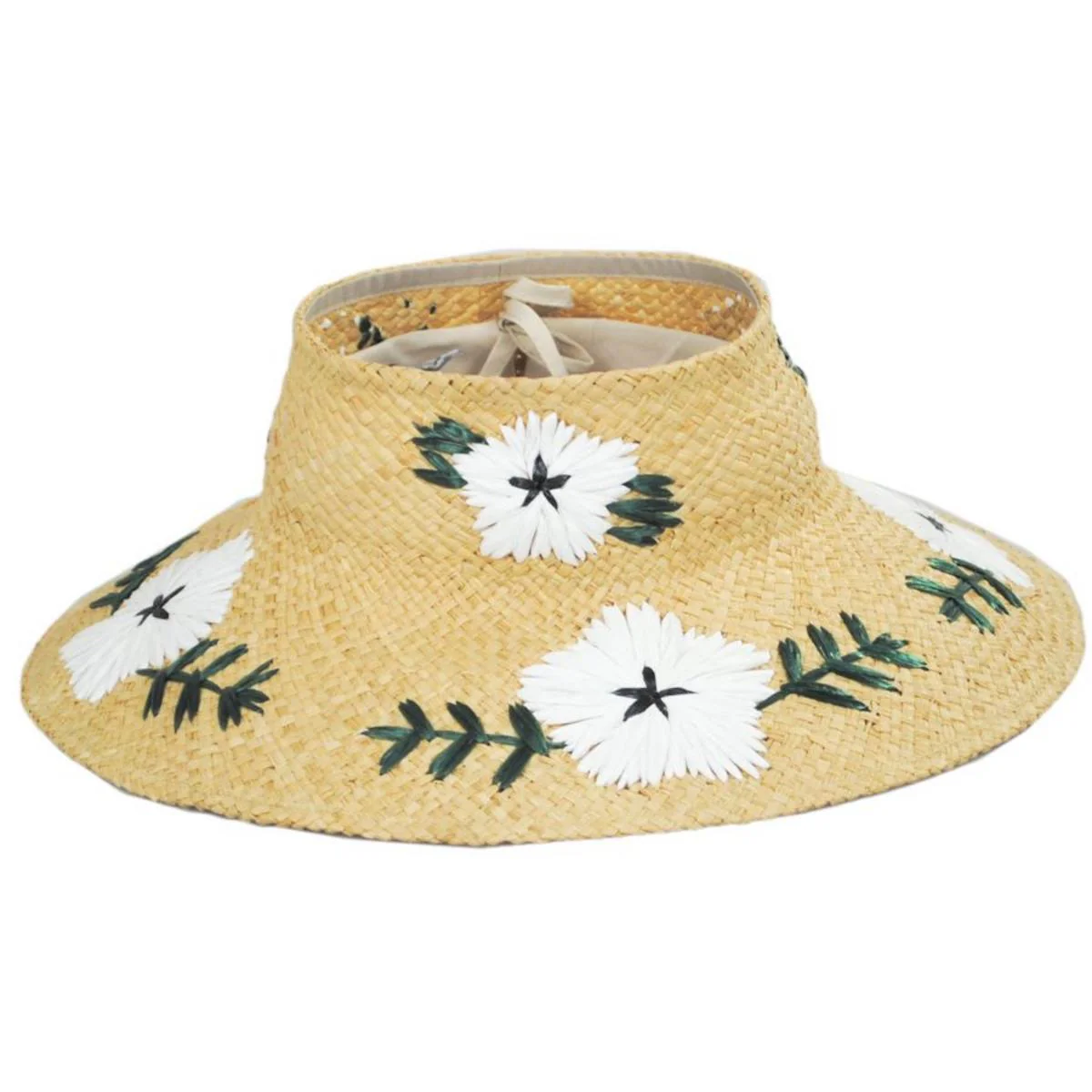 Fleur Raffia Straw Crownless Hat - Image 3