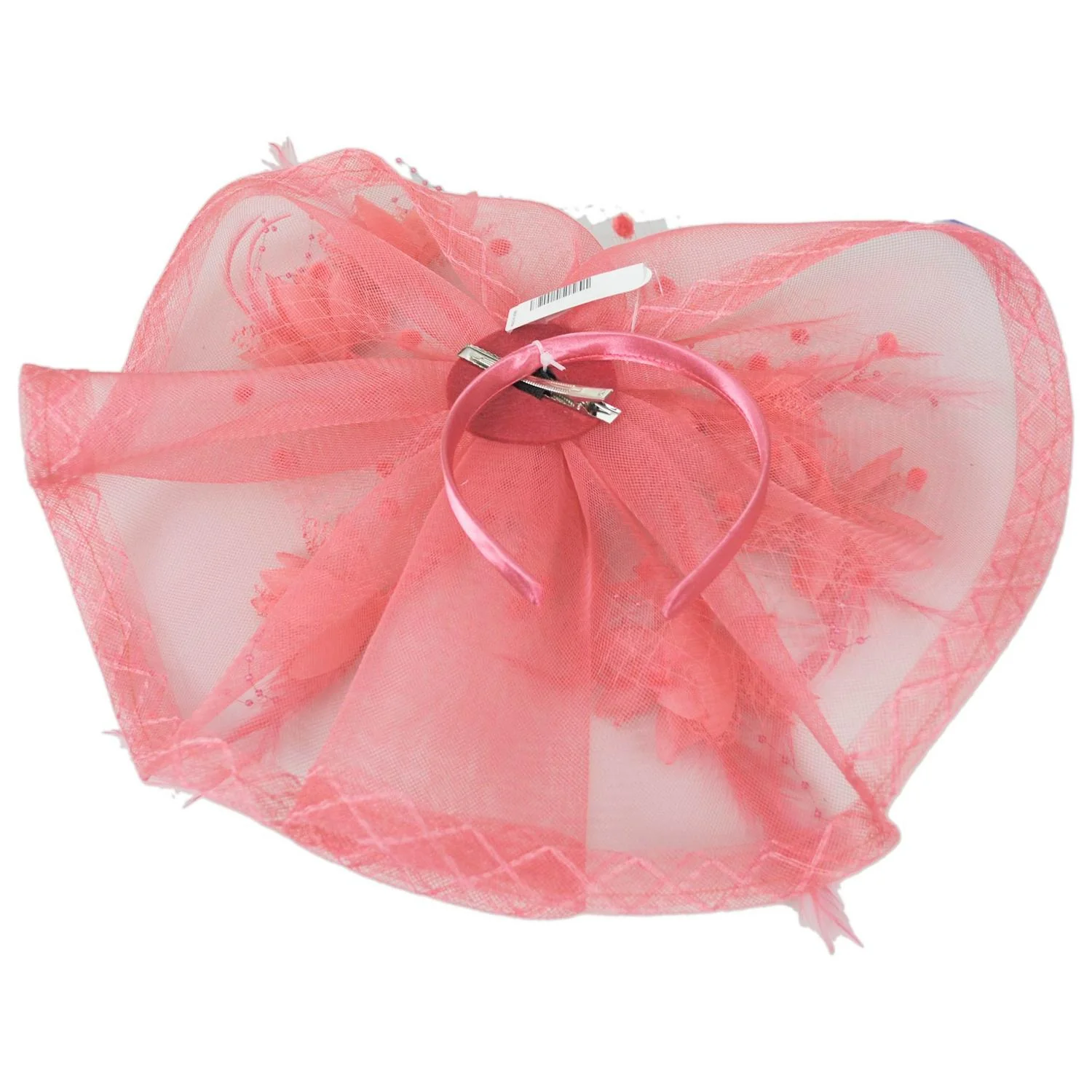 Floral Feathered Mesh Fascinator Hat - Image 26