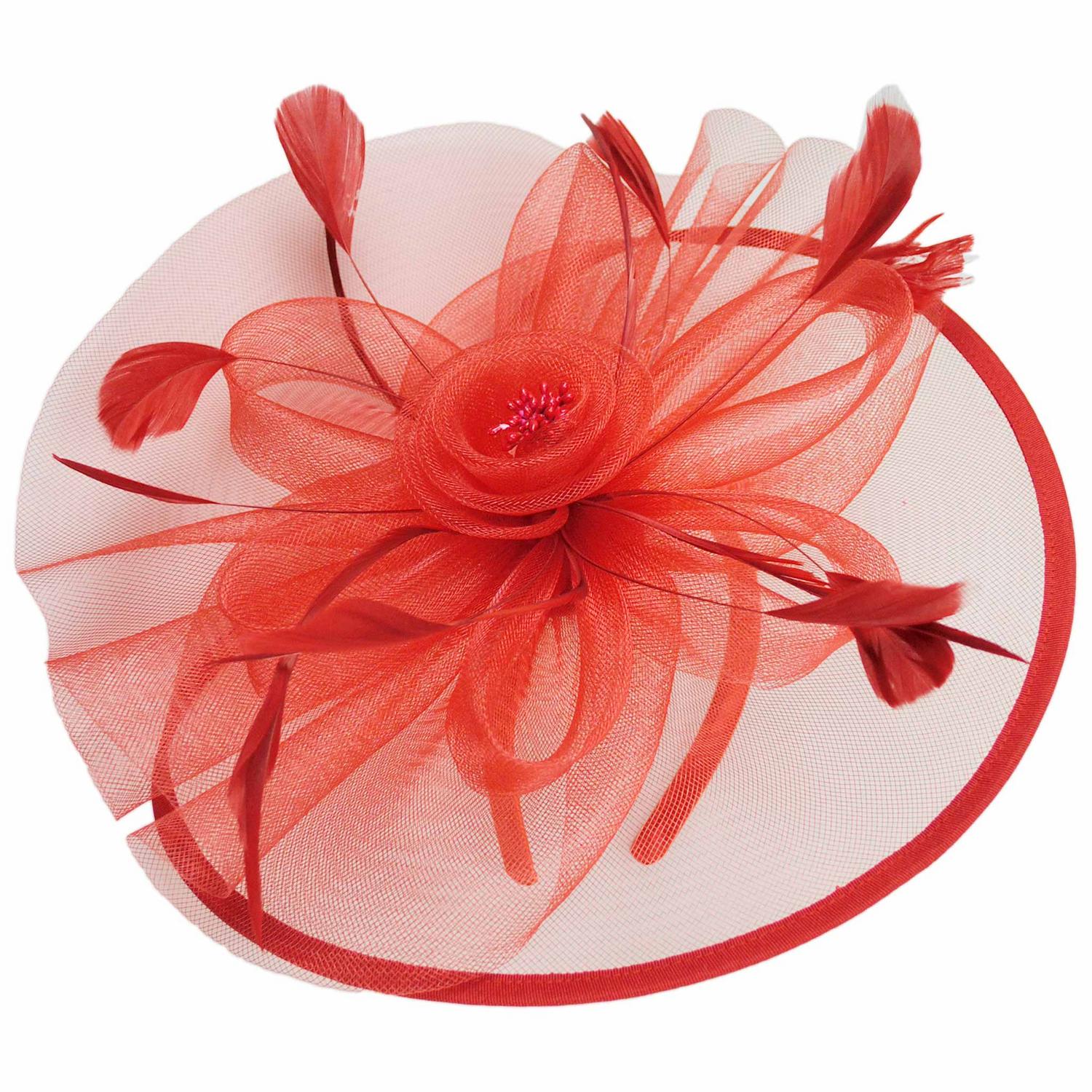 Floral Mesh and Ribbon Fascinator Hat