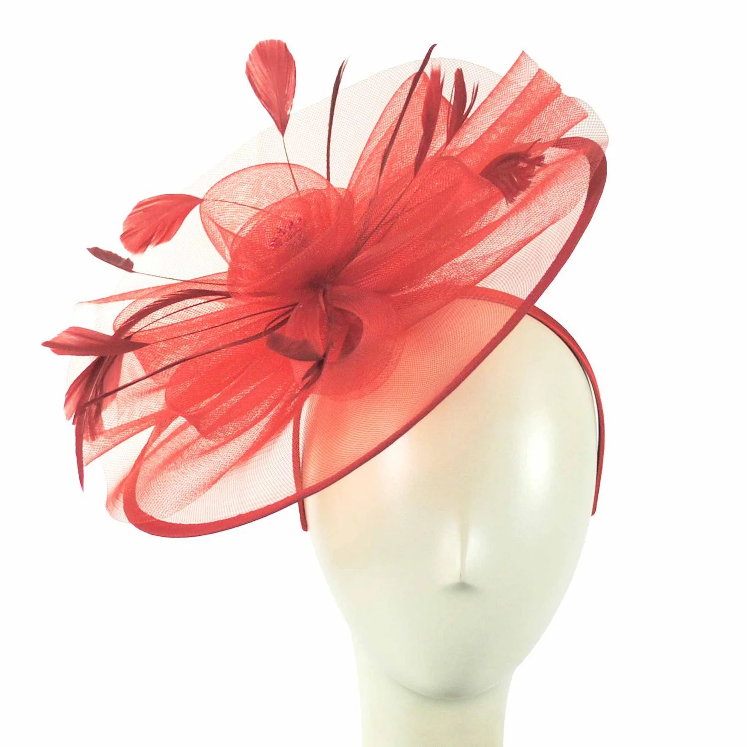 Floral Mesh and Ribbon Fascinator Hat - Image 2