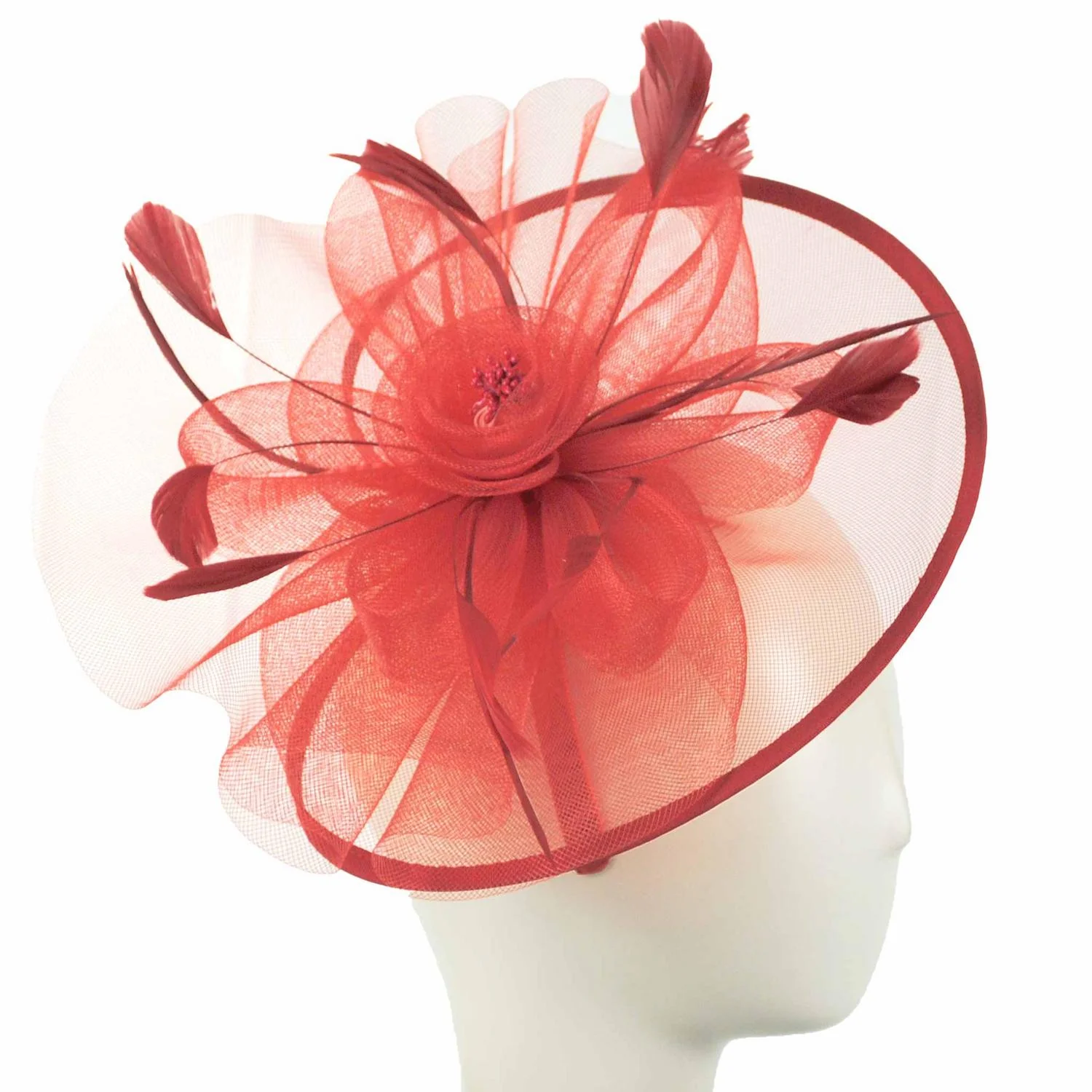 Floral Mesh and Ribbon Fascinator Hat - Image 3