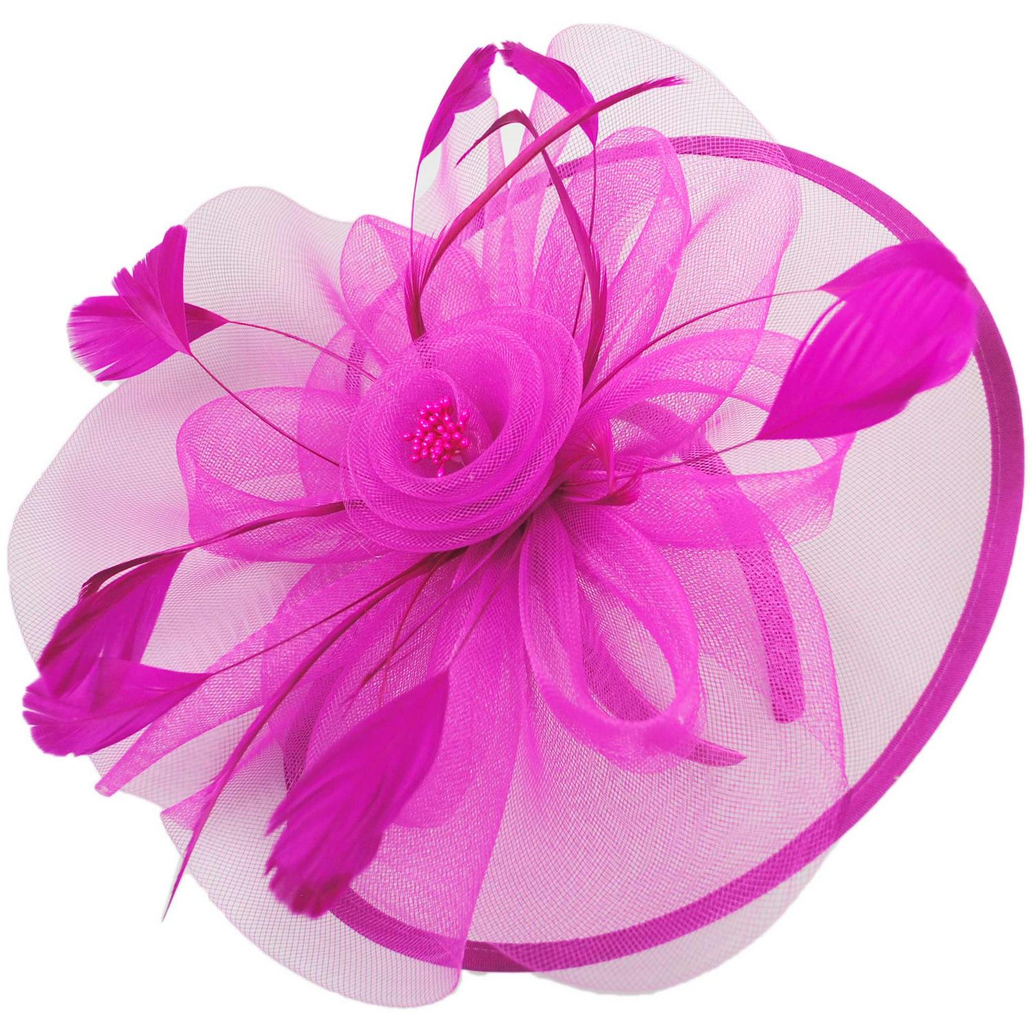 Floral Mesh and Ribbon Fascinator Hat - Image 5