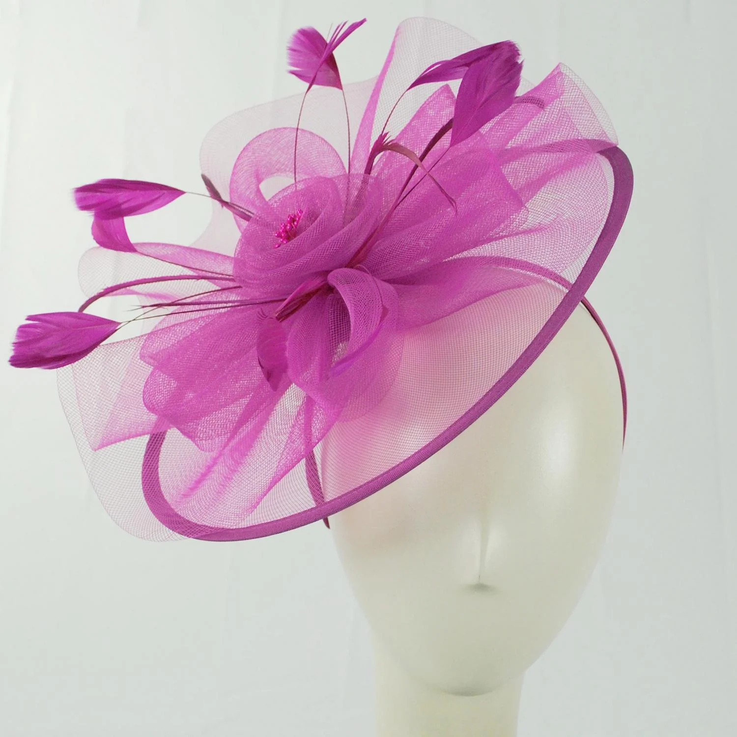 Floral Mesh and Ribbon Fascinator Hat - Image 6