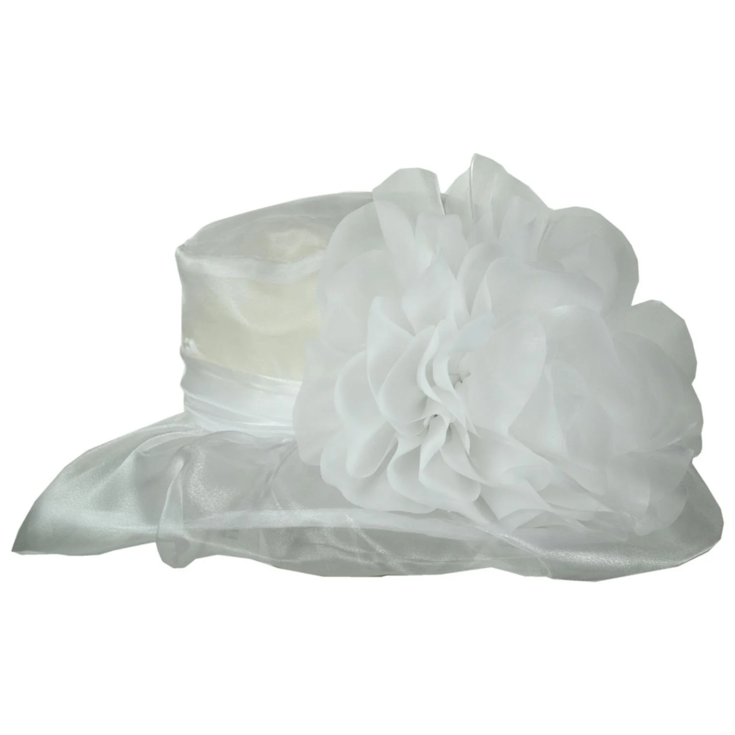 Flower Clip Organza Dress Hat - Image 13
