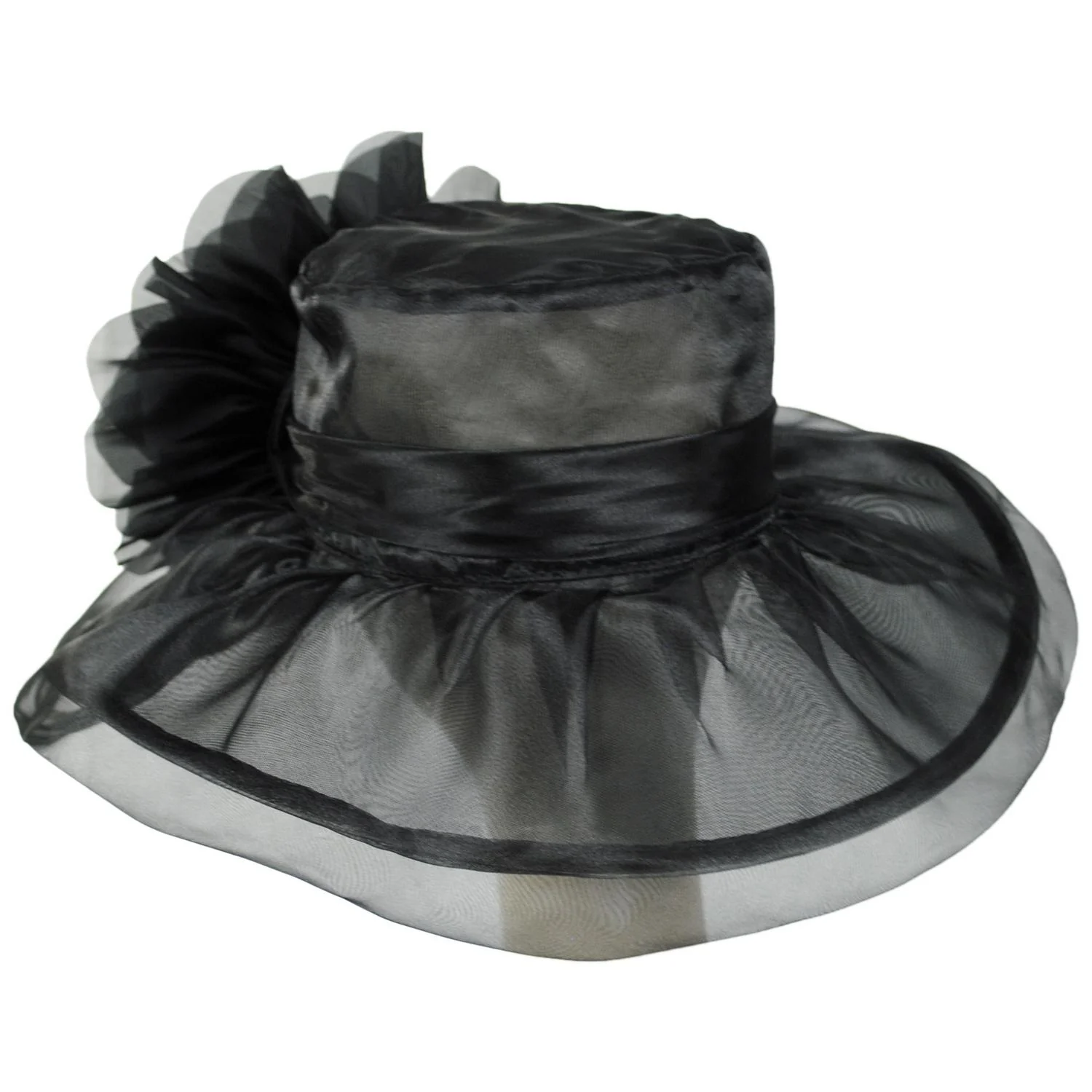 Flower Clip Organza Dress Hat - Image 24